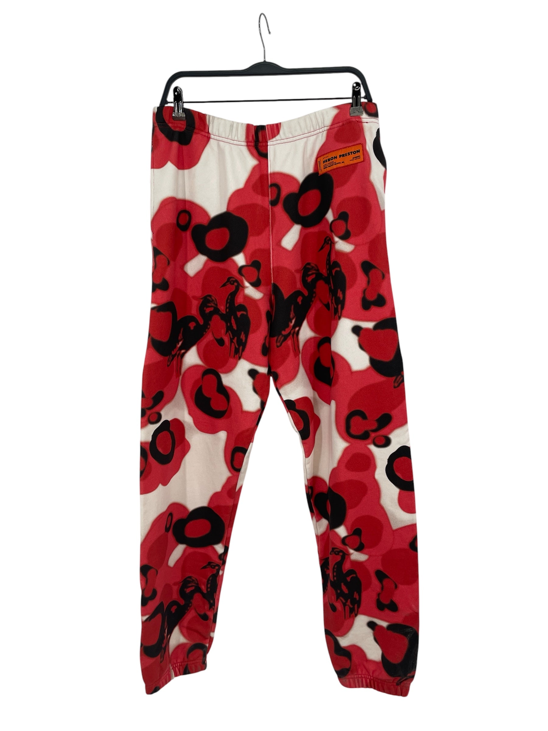 HERON PRESTON/Pants/L/Cotton/RED/All Over Print/RED,WHT,BLK ABSTRACT PRINT view 1