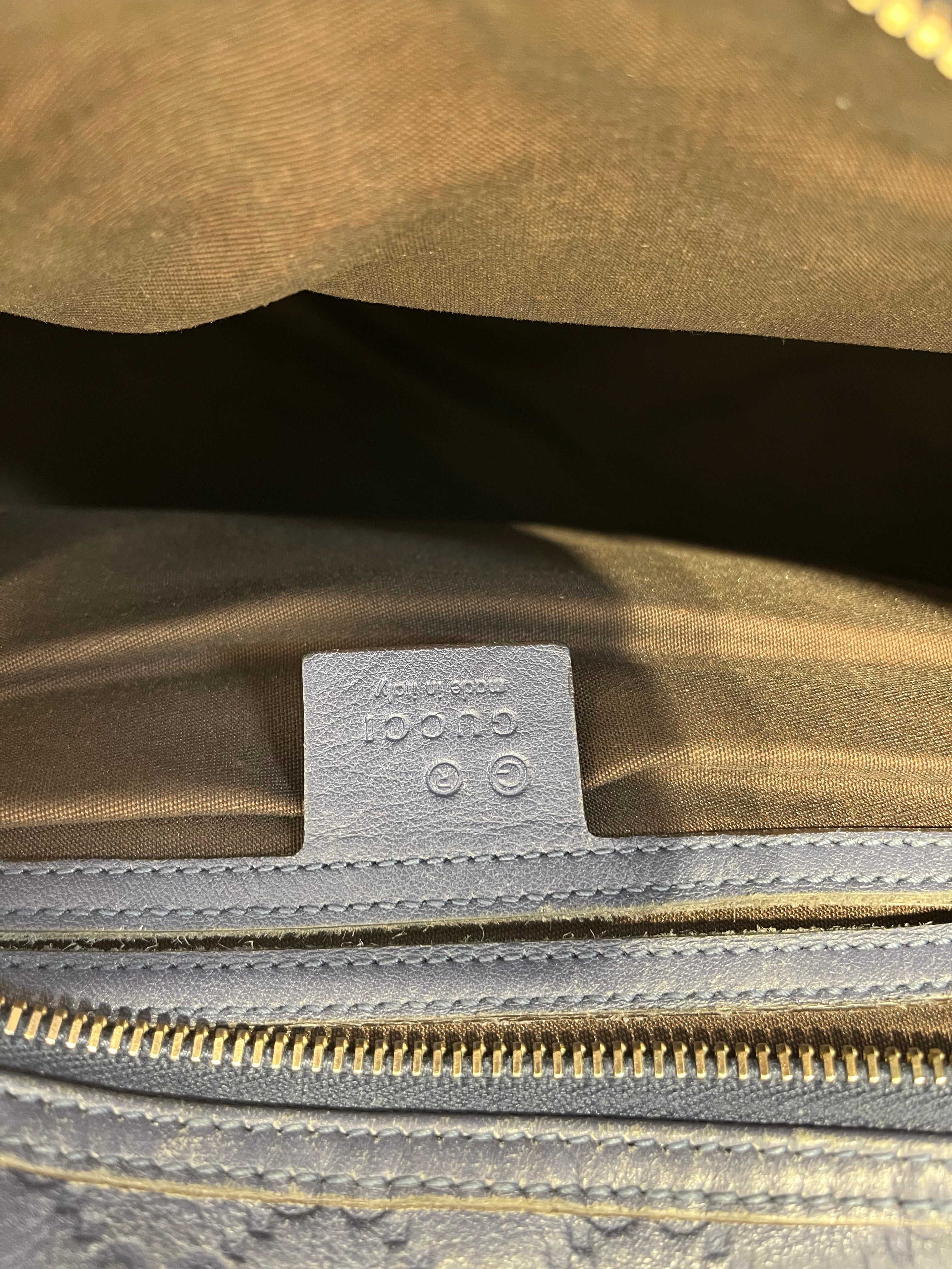 GUCCI/Boston Bag/Leather/BLU/GG Blue Leather Boston Bag view 11