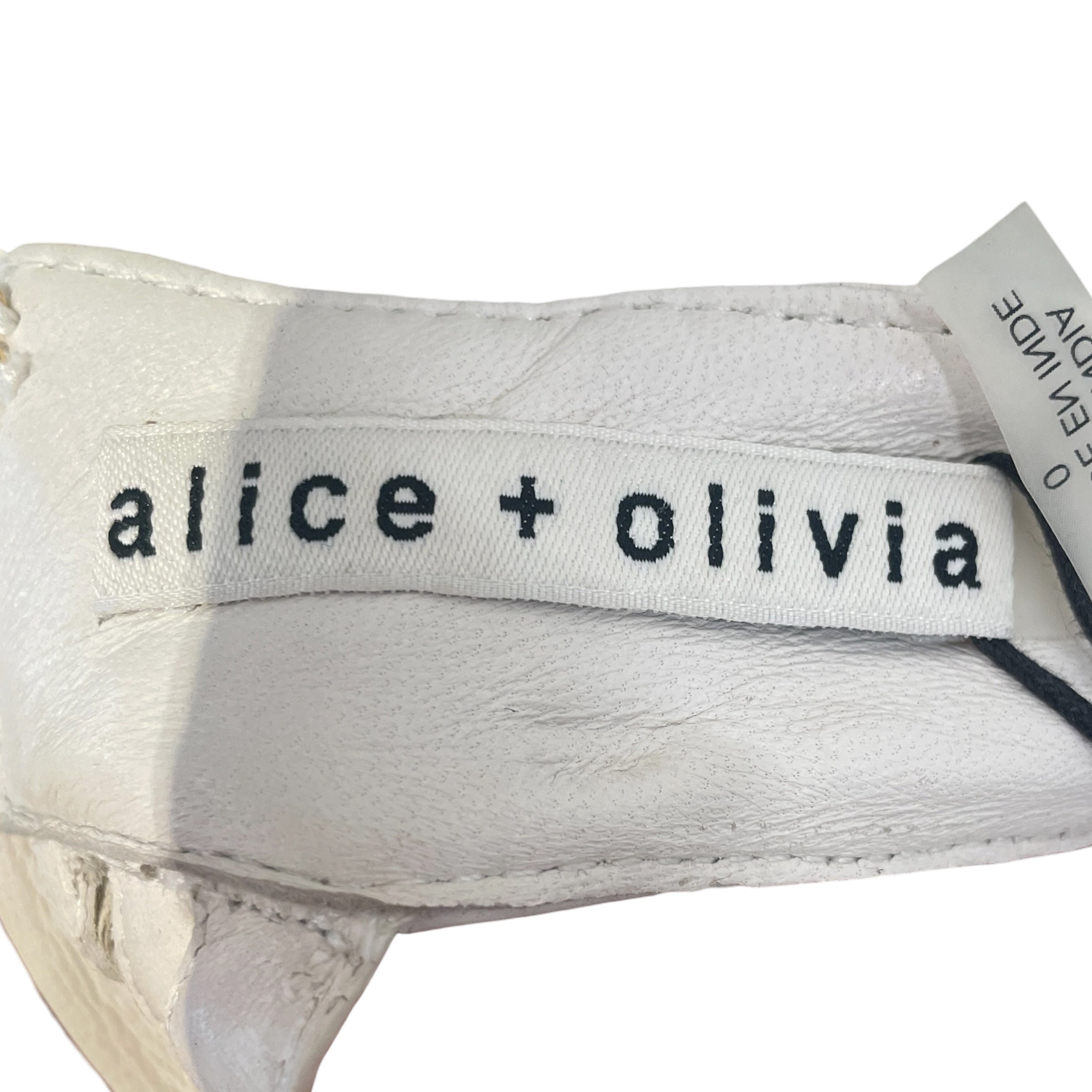 alice+olivia/SL Dress/0/All Over Print/Cotton/WHT/Studded Lace view 3