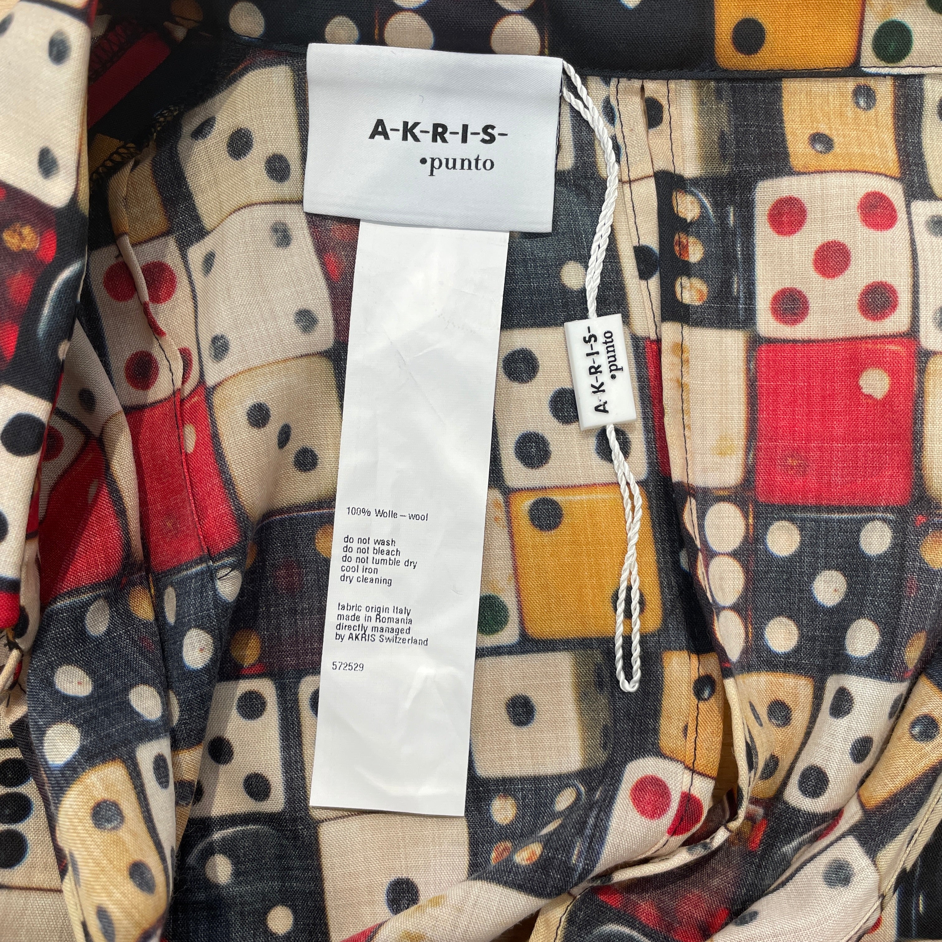AKRIS/LS Dress/12/All Over Print/Wool/MLT/DICE RED view 3
