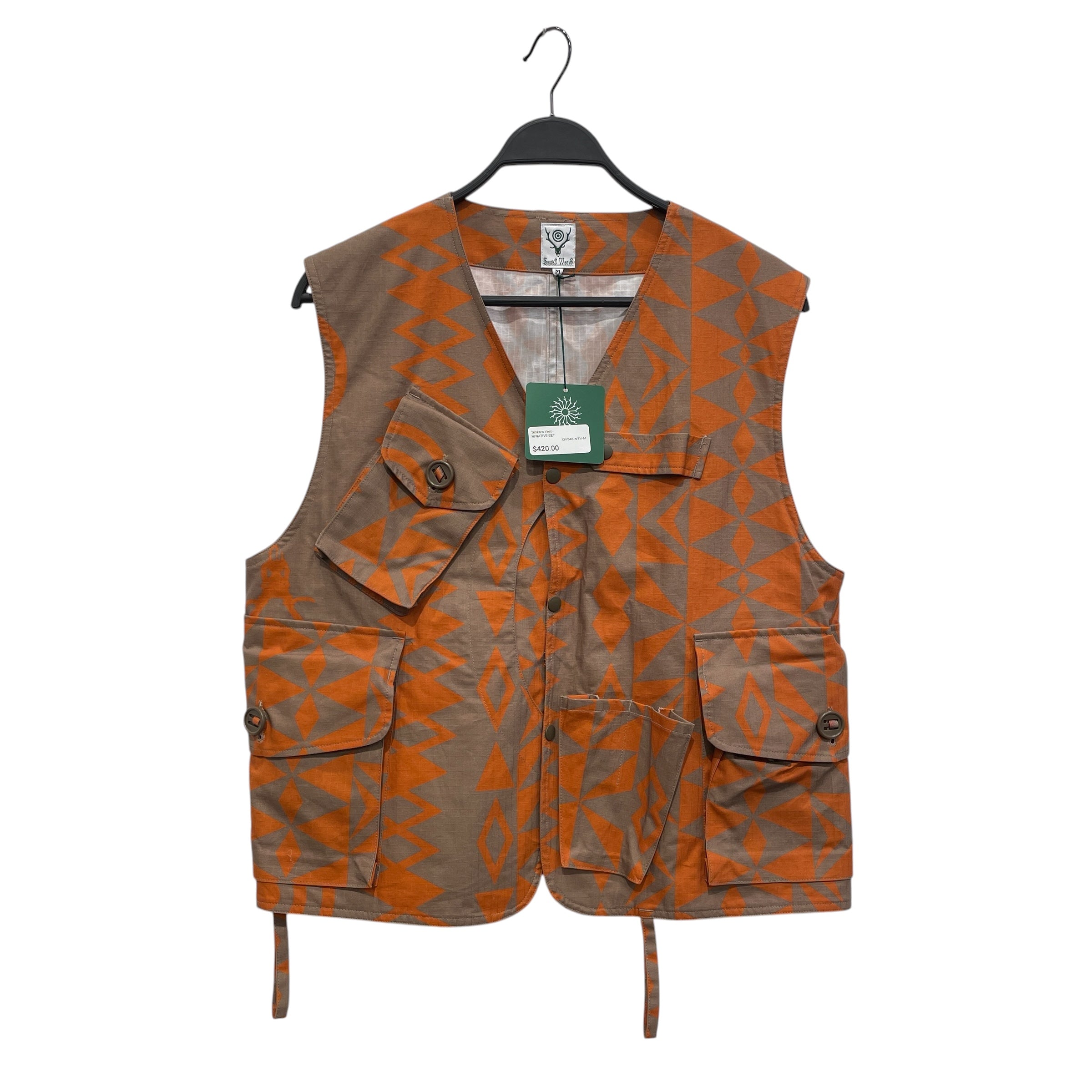 South2 West8(S2W8)/Vest/M/All Over Print/Cotton/ORN/CARGO POCKETS view 1