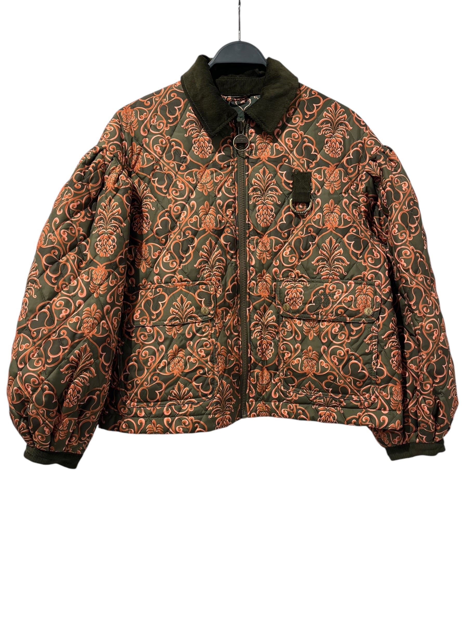 FARM Rio/Barbour/Jacket/S/Floral Pattern/Nylon/GRN/FLORAL QUILTED CROPPED JTK view 1