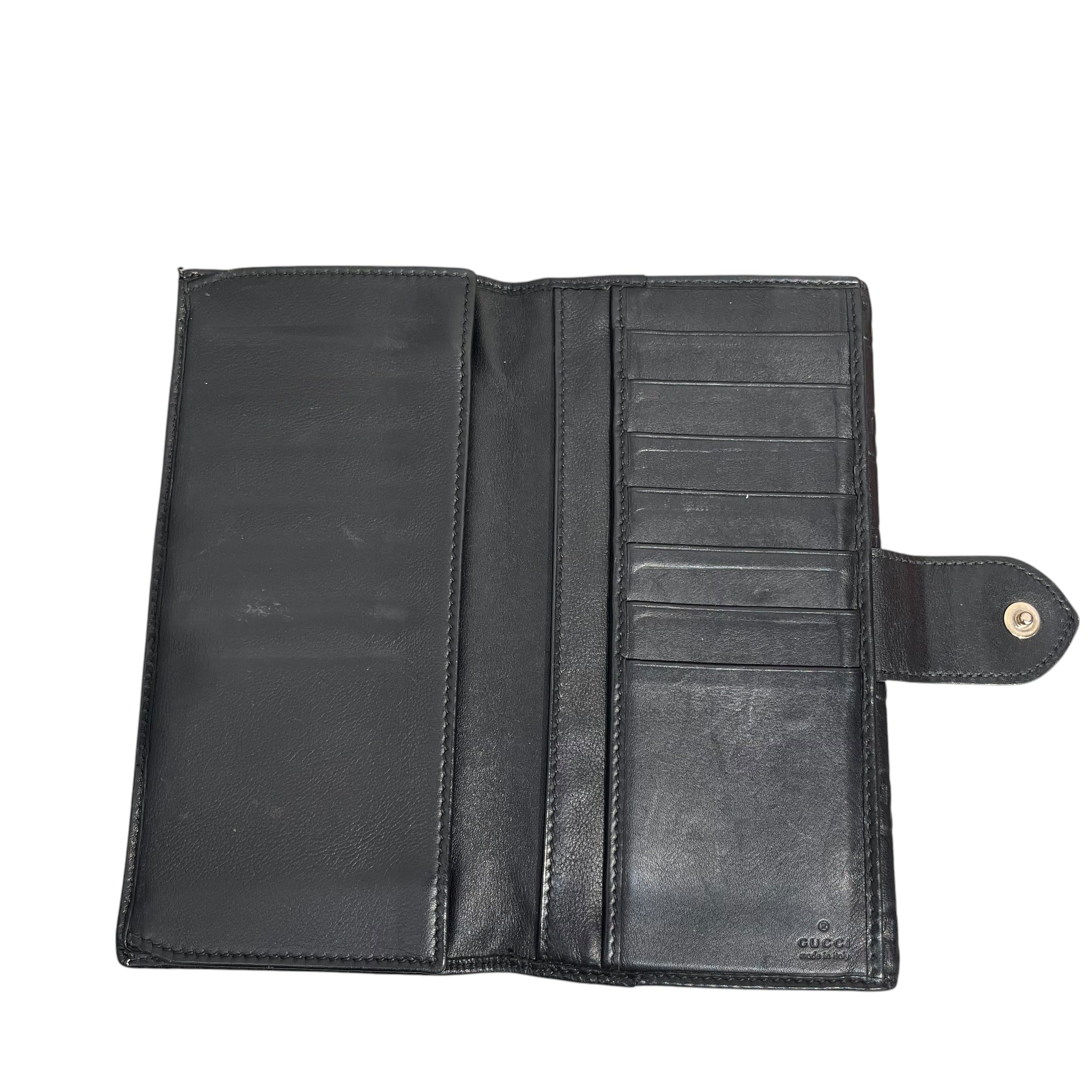 GUCCI/Long Wallet/Monogram/Leather/BLK/L's/heart hardware view 3