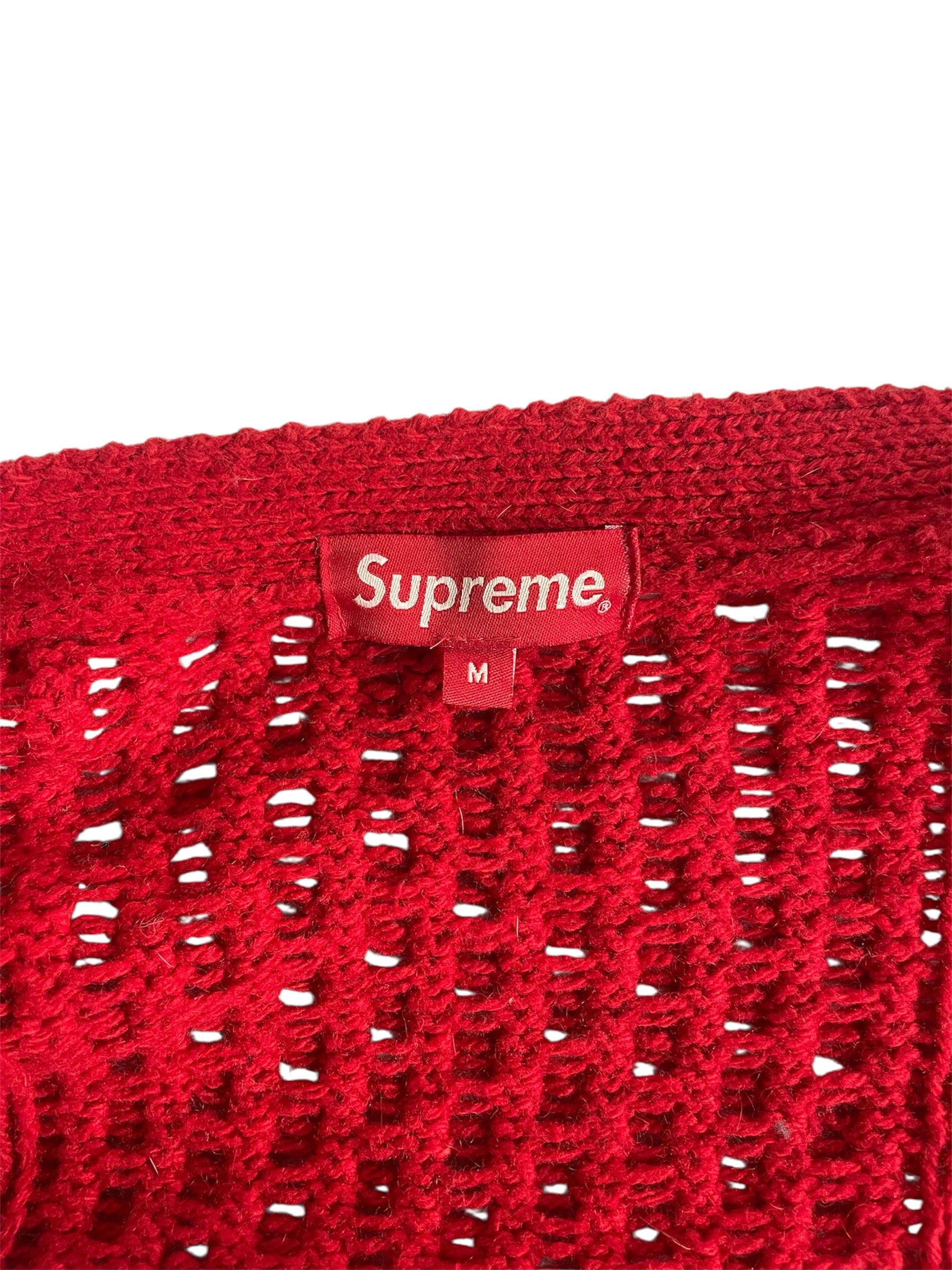 Supreme/Cardigan/M/Wool/RED/CABLE KNIT CARDIGAN FW16 view 3