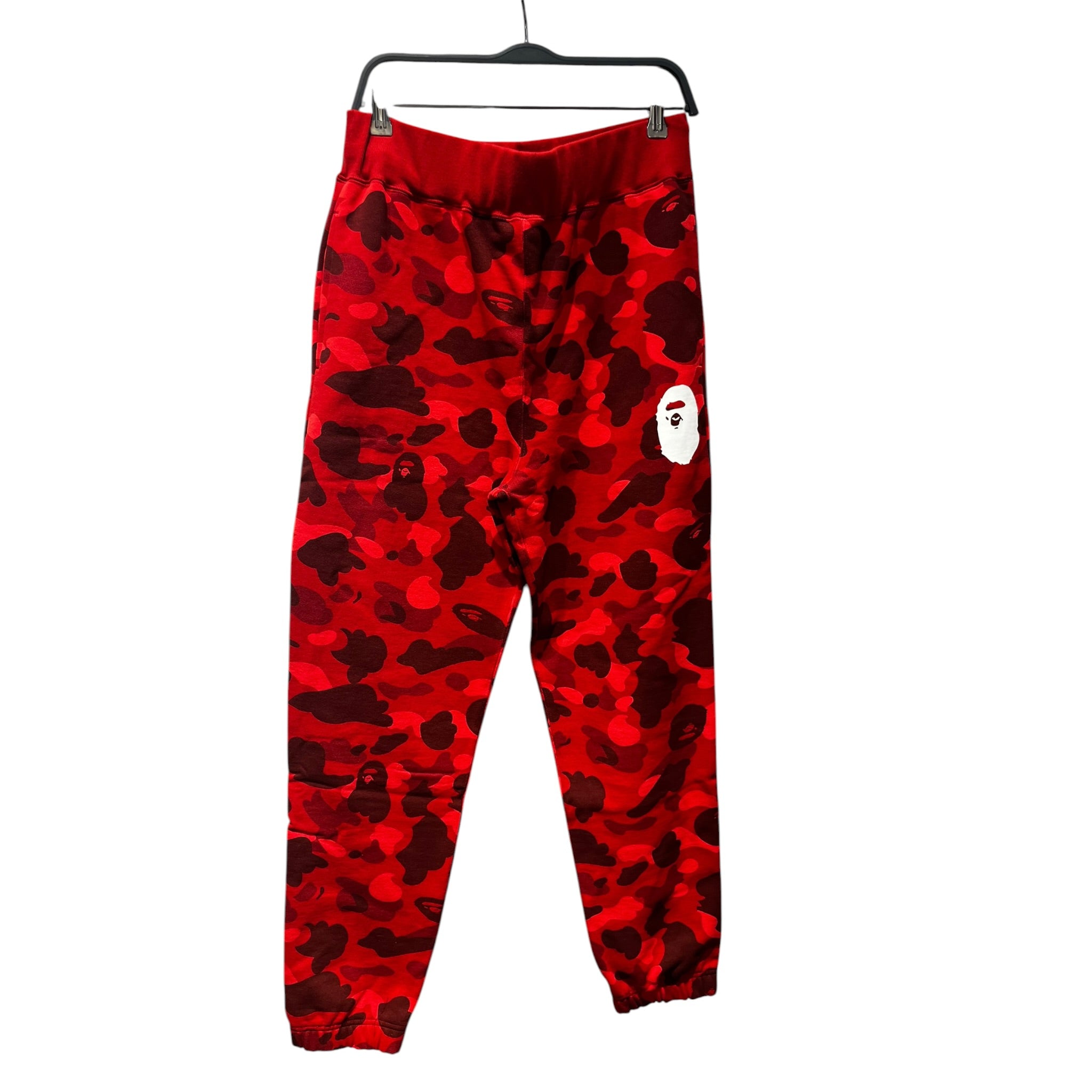 A BATHING APE/Pants/M/Cotton/RED/Joggers/Camouflage/Ape Head Patch view 1