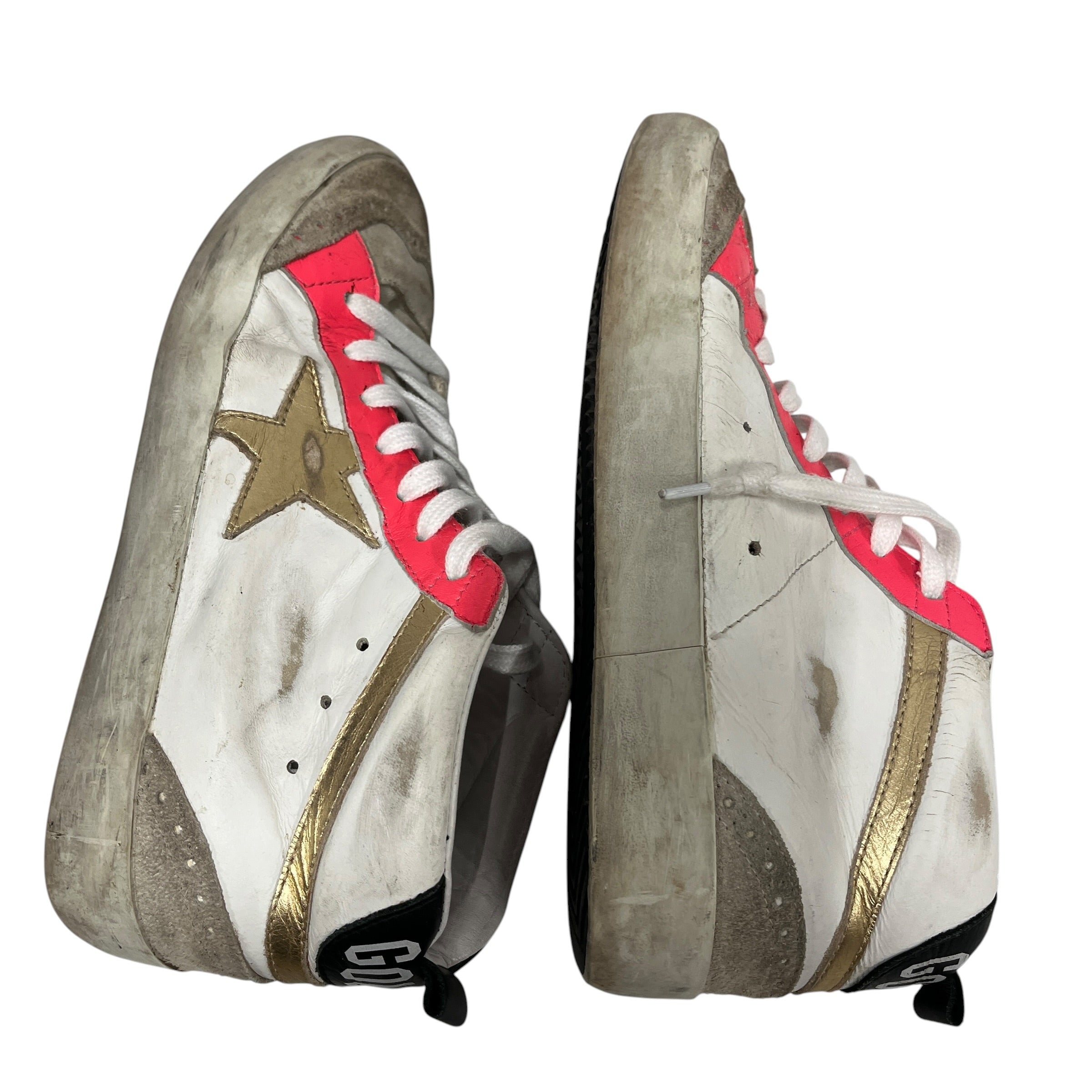 GOLDEN GOOSE/Hi-Sneakers/EU 38/Stripe/Leather/WHT/MIDSTAR GOLDEN HEART view 3