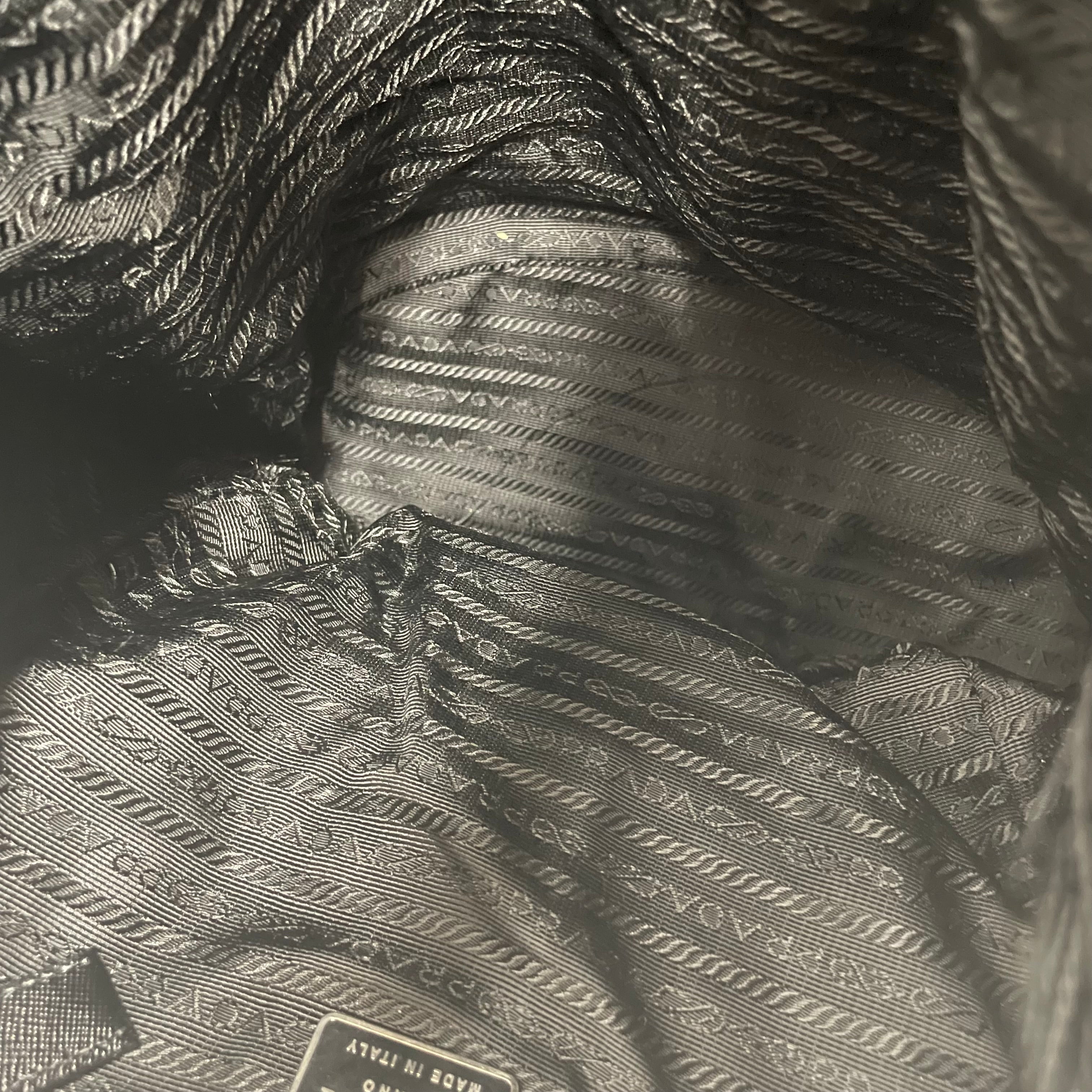 PRADA/Backpack/Nylon/BLK/SLV CLIP TOP view 6