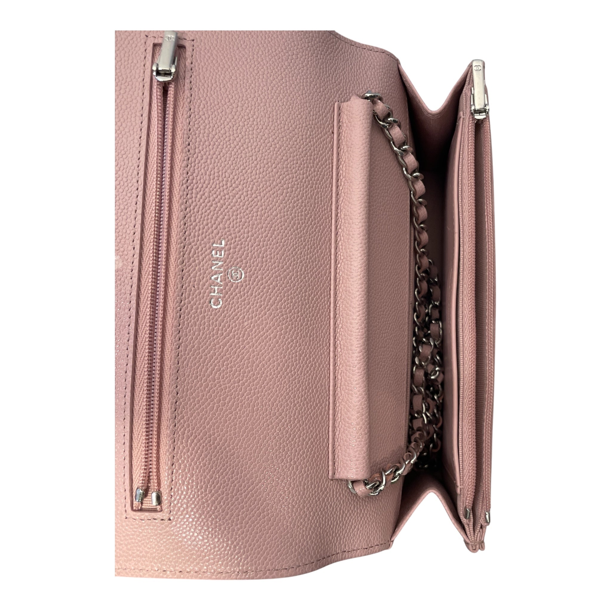 CHANEL/Cross Body Bag/Leather/PNK/CAVIAR CLASSIC WALLET view 4