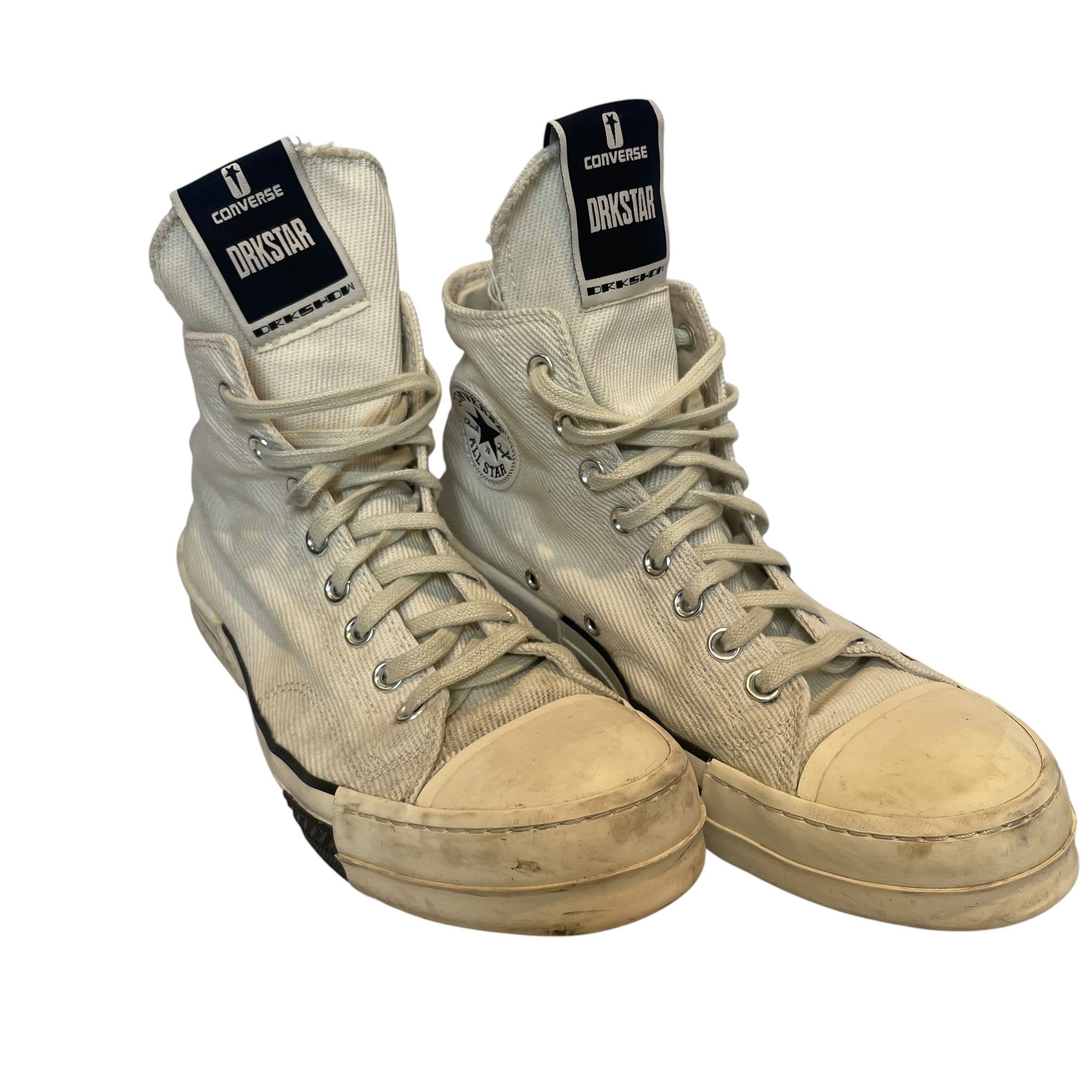 CONVERSE/Rick Owens/Hi-Sneakers/US 9.5/Cotton/WHT/rick/cnverse akl star view 1