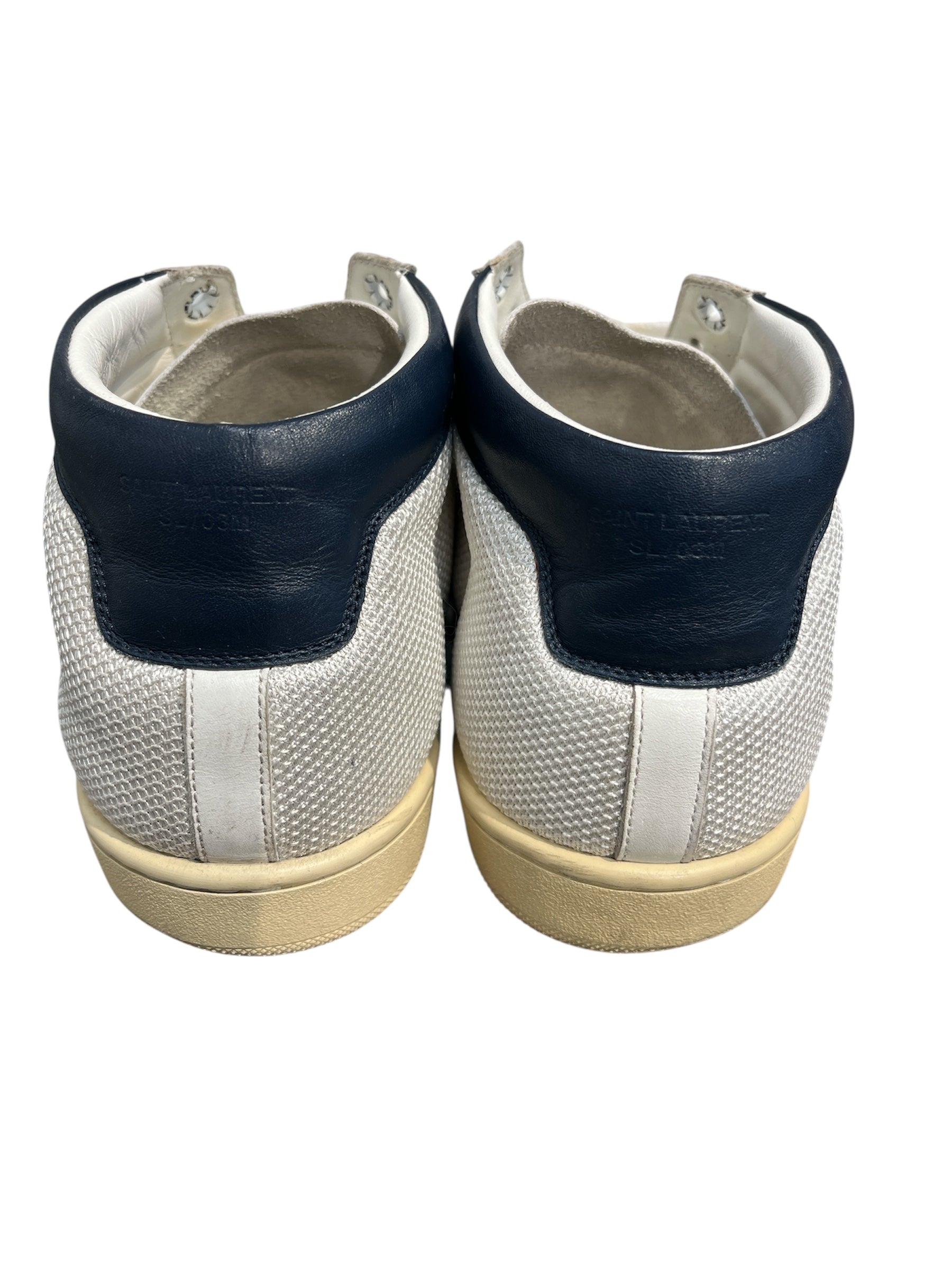 SAINT LAURENT/Hi-Sneakers/EU 41/Nylon/WHT/MESH BLUE LEATHER view 3