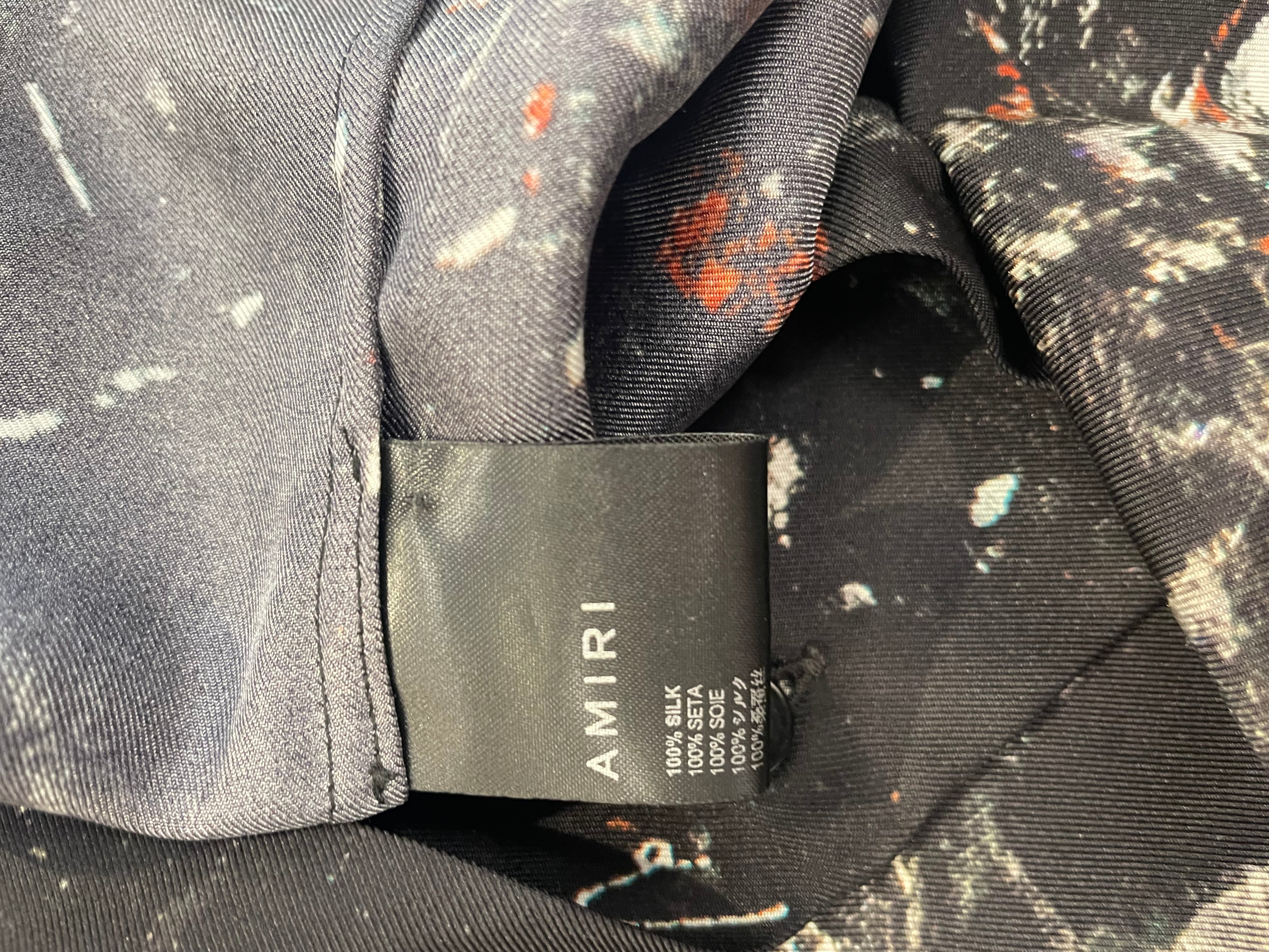 AMIRI/SS Shirt/S/Silk/BLK/All Over Print/PAINT SPLATTER view 4