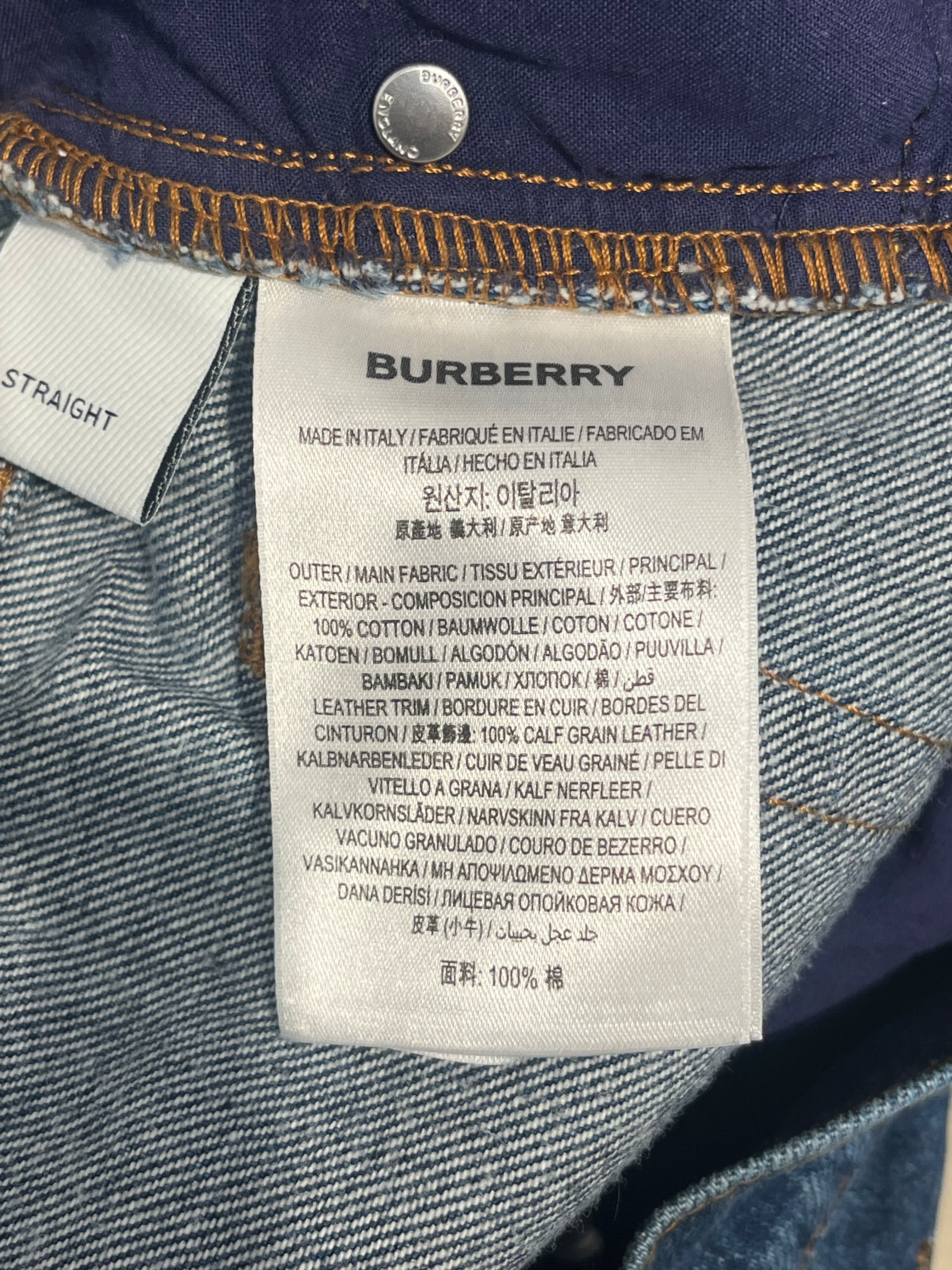 BURBERRY/Bottoms/32/Cotton/BLU/RED FONT  All over view 5