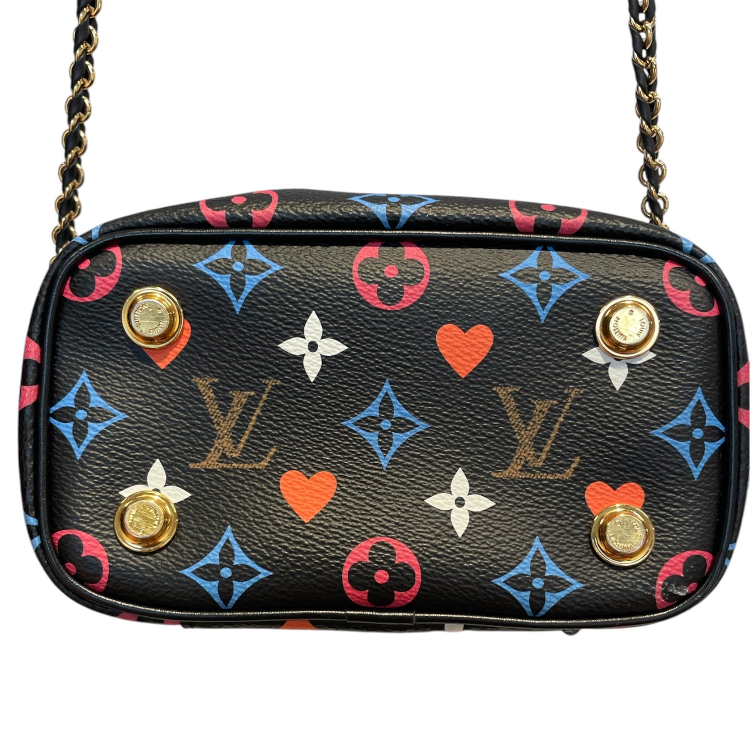 LOUIS VUITTON/Hand Bag/Monogram/Leather/BLK/BLU,ORG,RED ALL OVR view 4