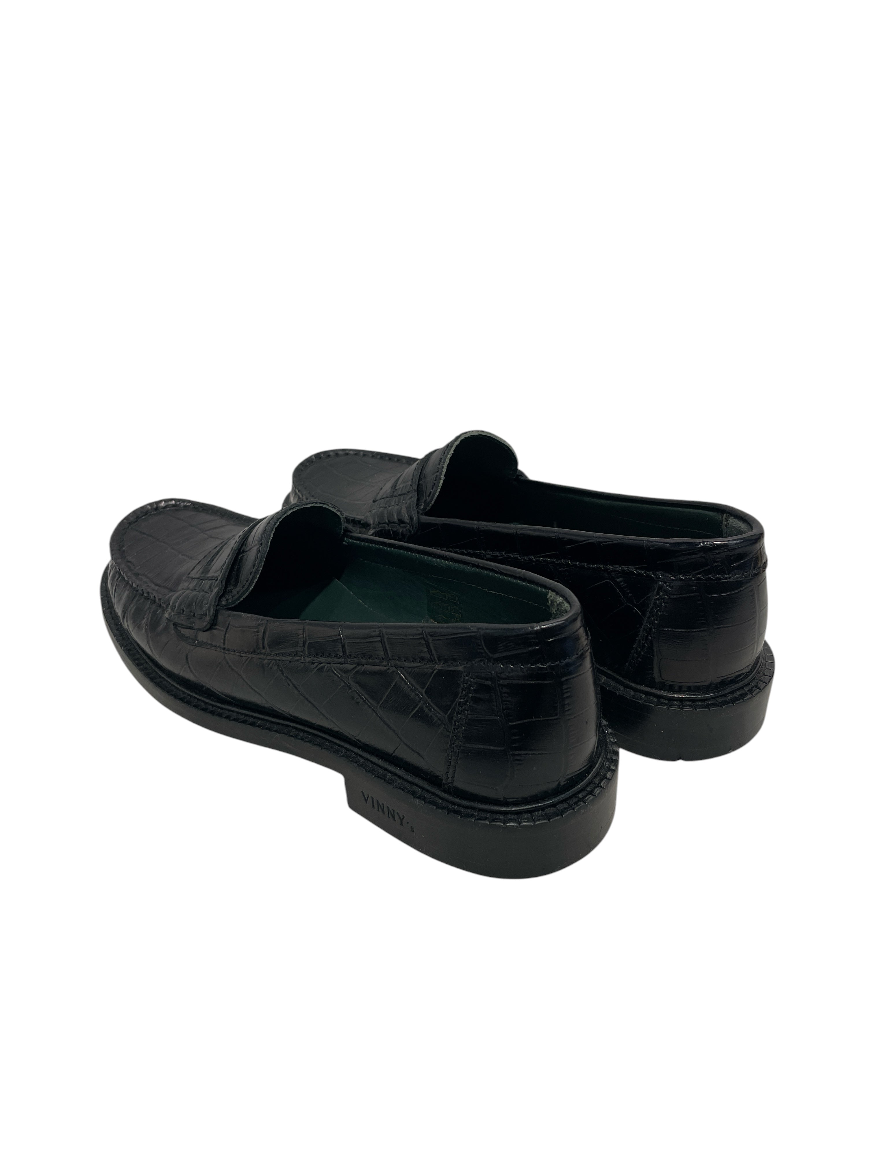 Vintage/Loafers/US 7/Leather/BLK/YARDEE CROC LOAFERS view 2