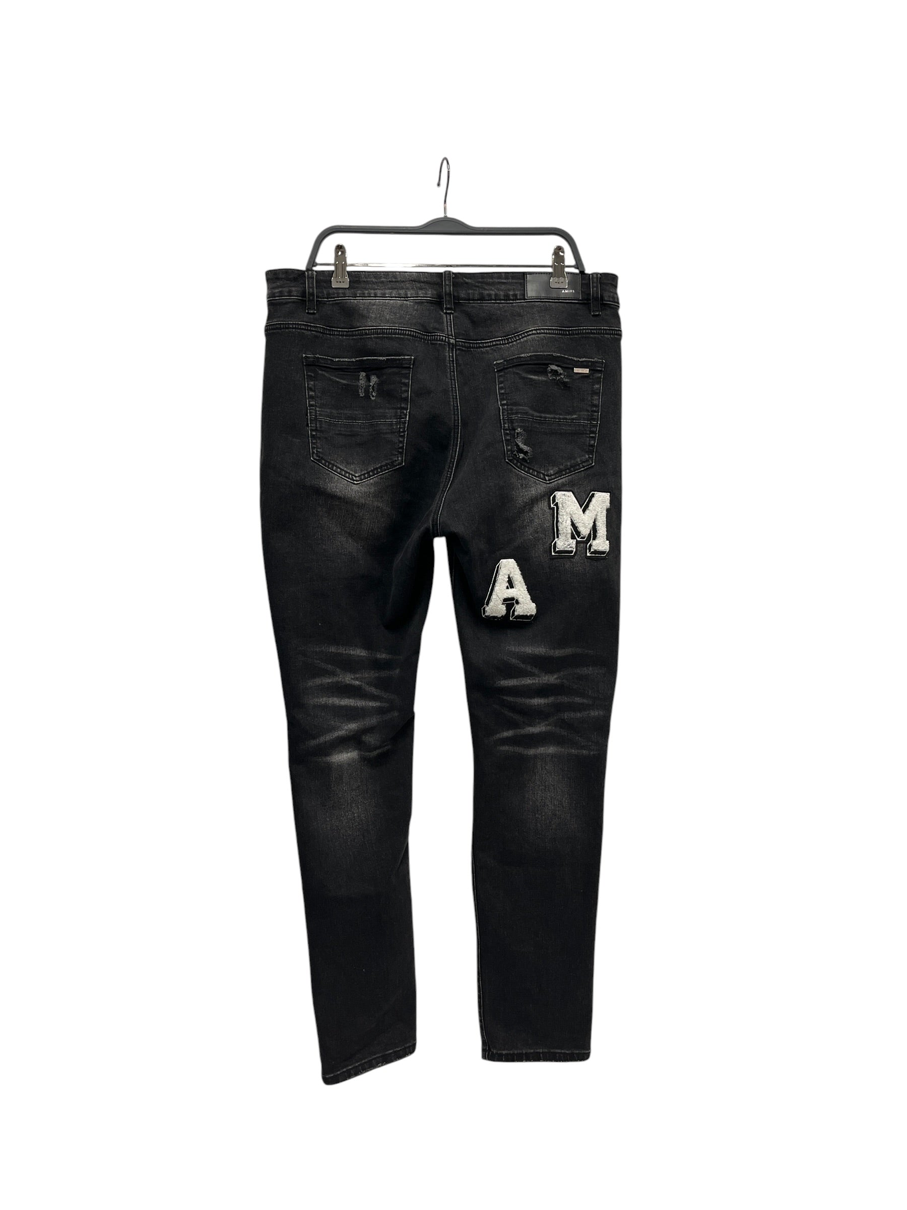AMIRI/Skinny Pants/38/Denim/BLK/varisity logo view 2