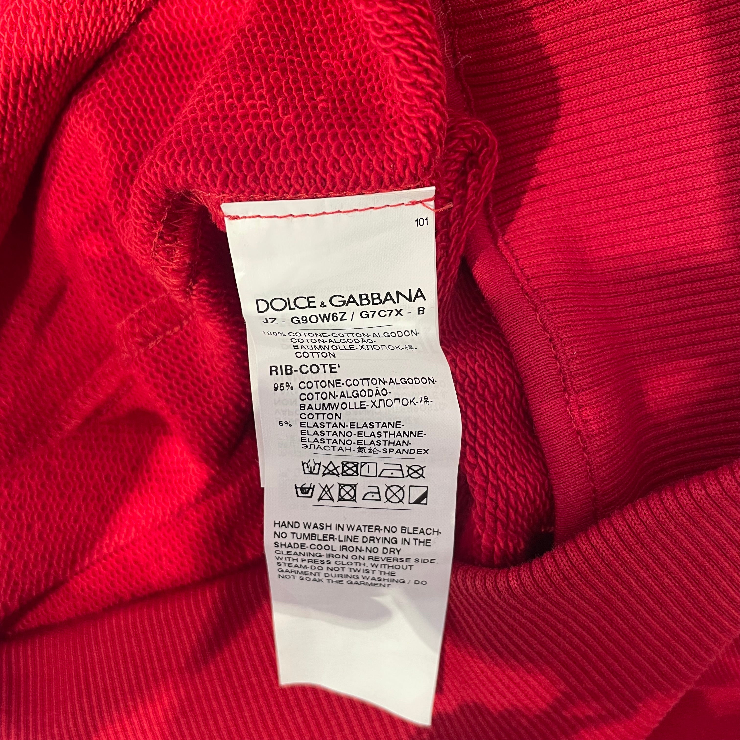 DOLCE&GABBANA/Sweatshirt/46/Cotton/RED/ embossed logo plate view 4