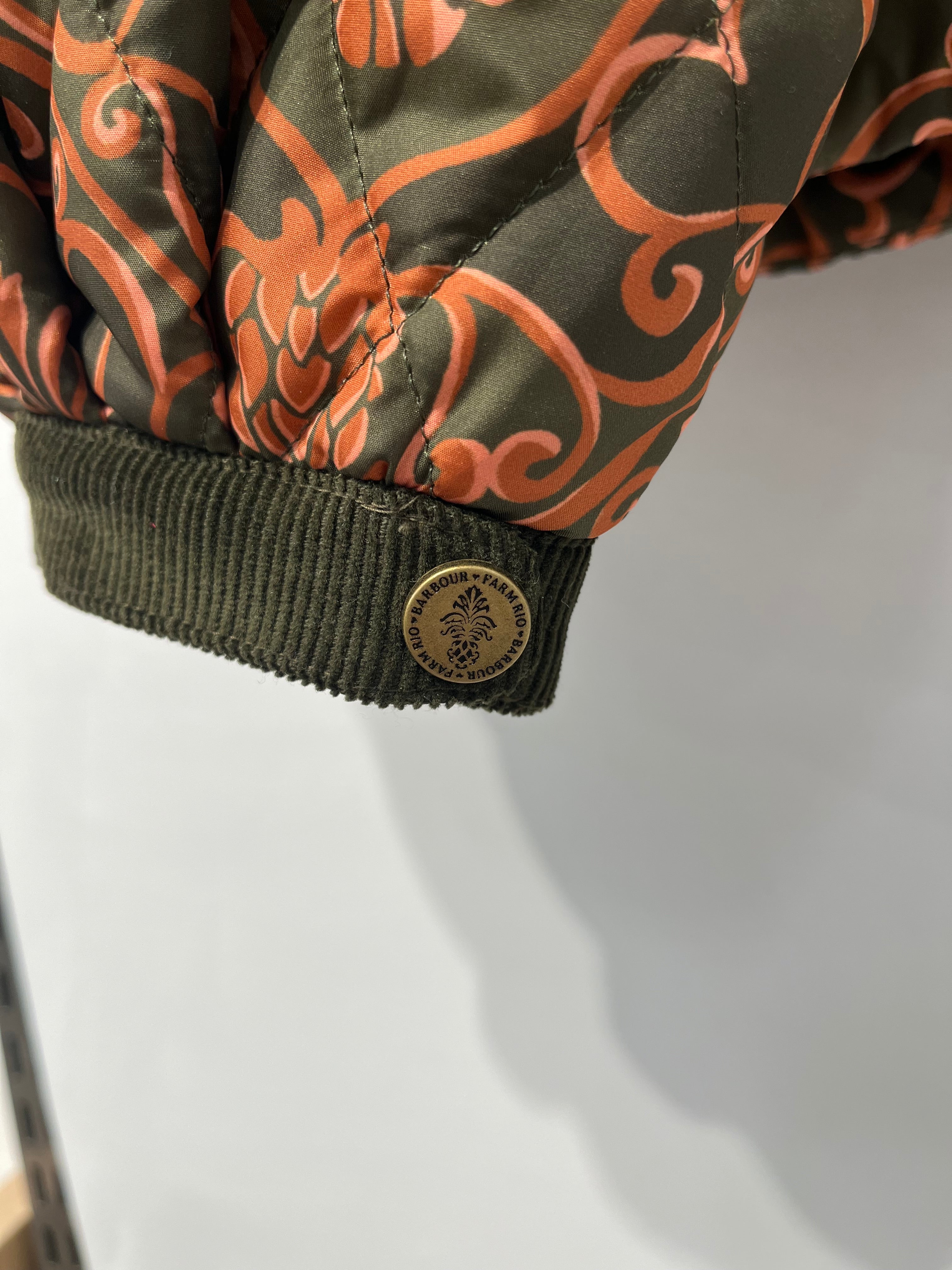 FARM Rio/Barbour/Jacket/S/Floral Pattern/Nylon/GRN/FLORAL QUILTED CROPPED JTK view 9