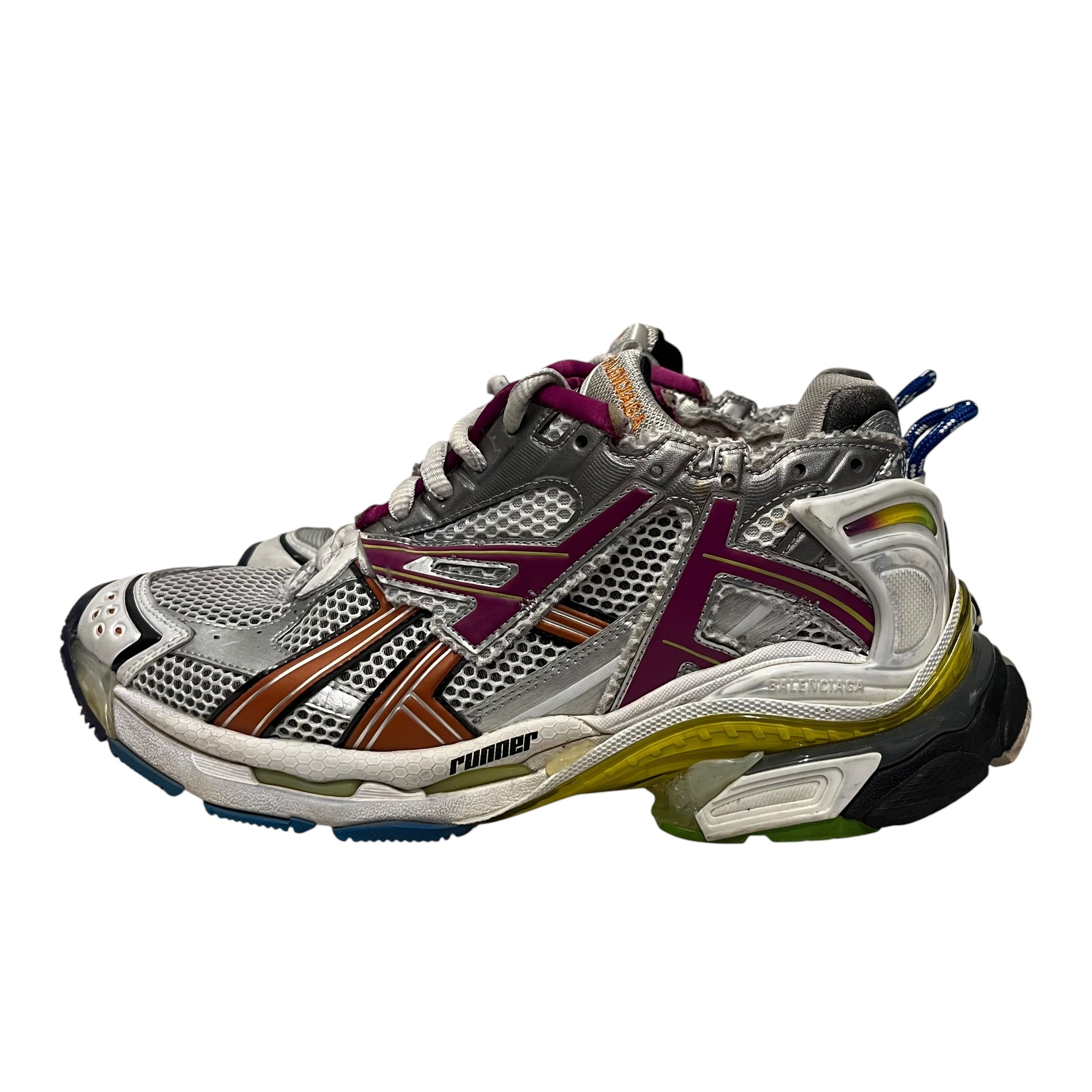 BALENCIAGA/Low-Sneakers/US 10/Cotton/SLV/runners multicolor view 3