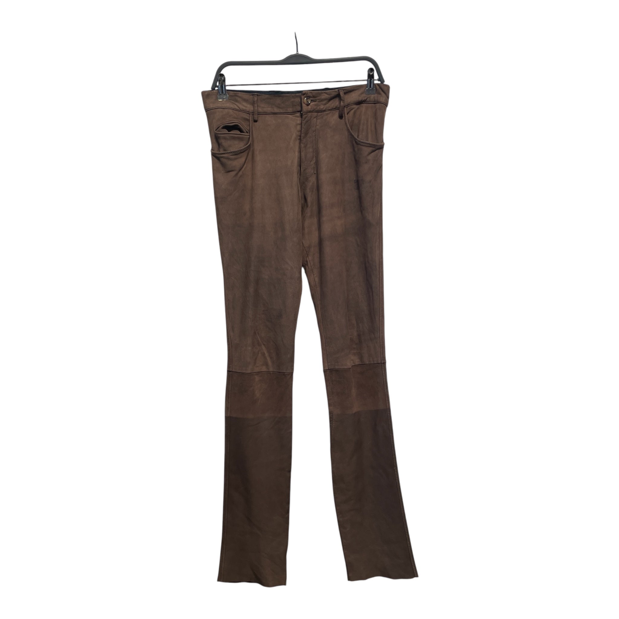 YVES SAINT LAURENT/Vintage/Skinny Pants/48/Leather/BRW/SUPER SLIM view 1