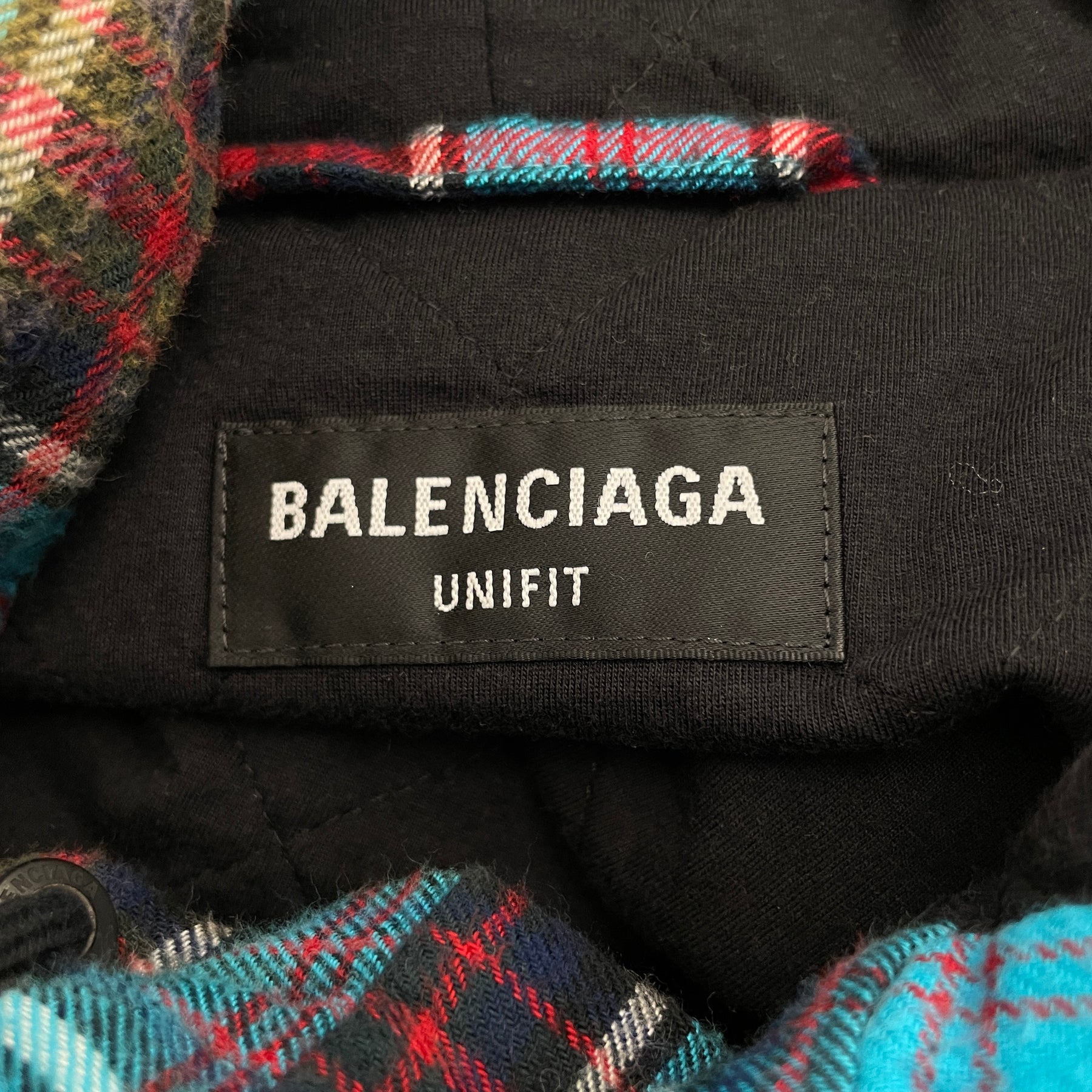 BALENCIAGA/Flannel Shirt/S/Cotton/BLU/bleached/hood – 2nd