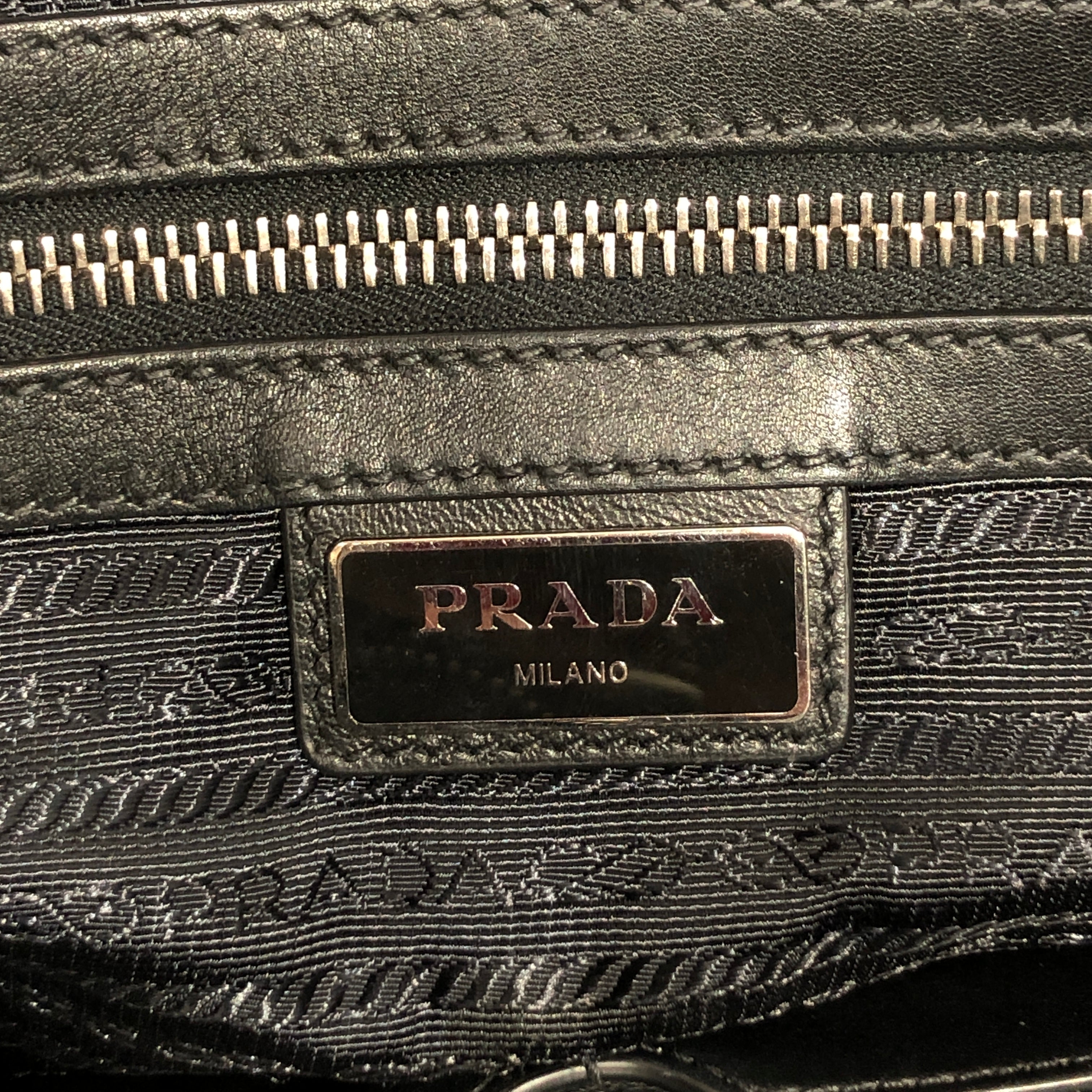PRADA/Cross Body Bag/Leather/BLK/CONVERTIBLE FRONT POCKET view 7