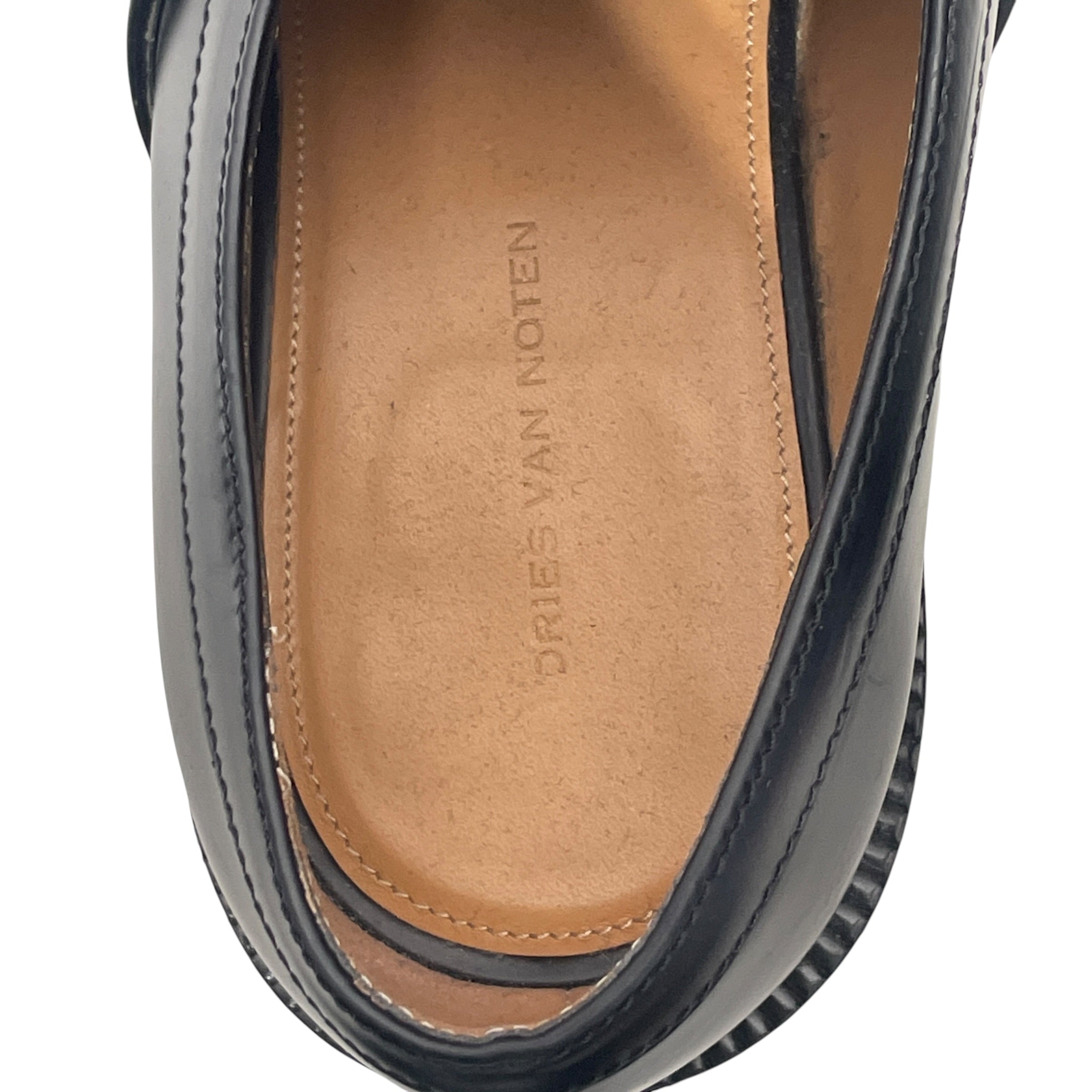 DRIES VAN NOTEN/Loafers/EU 38.5/Leather/BLK/ view 3