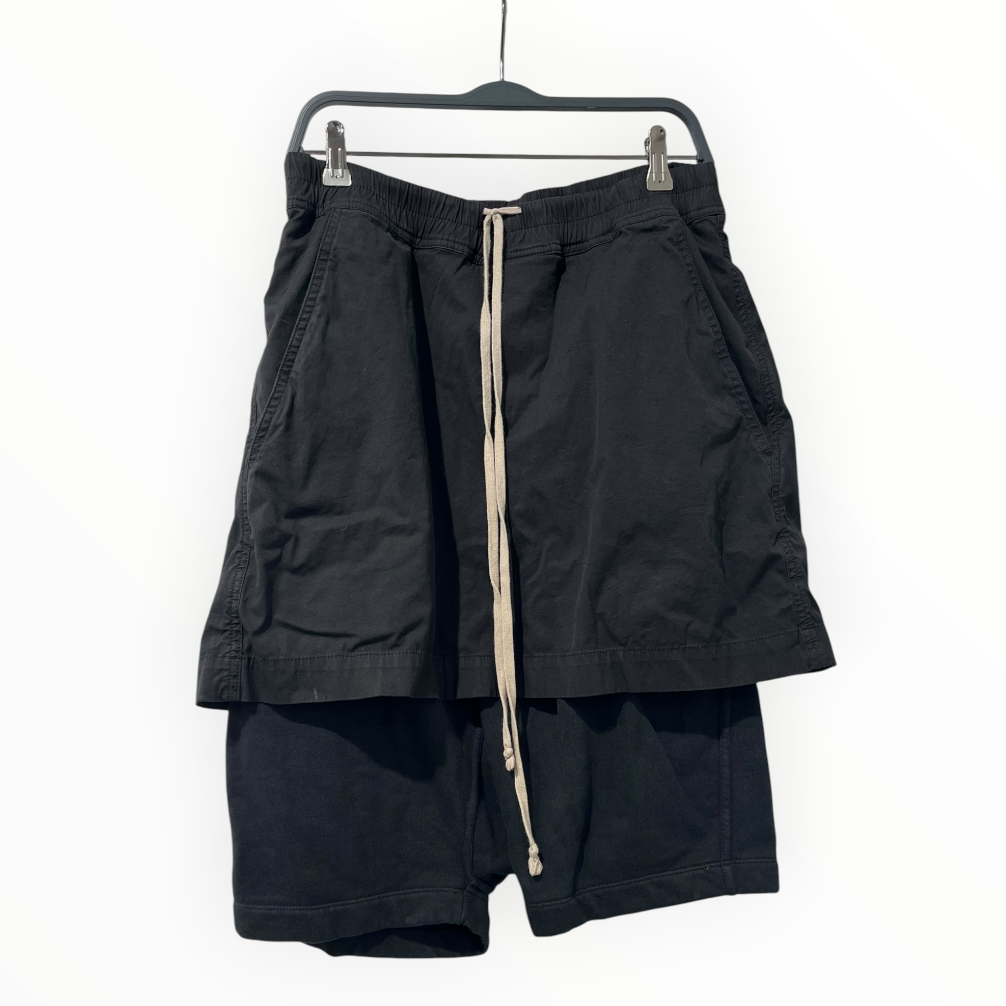 Rick Owens/Shorts/S/Cotton/BLK/KILTED POD SHORTS view 1