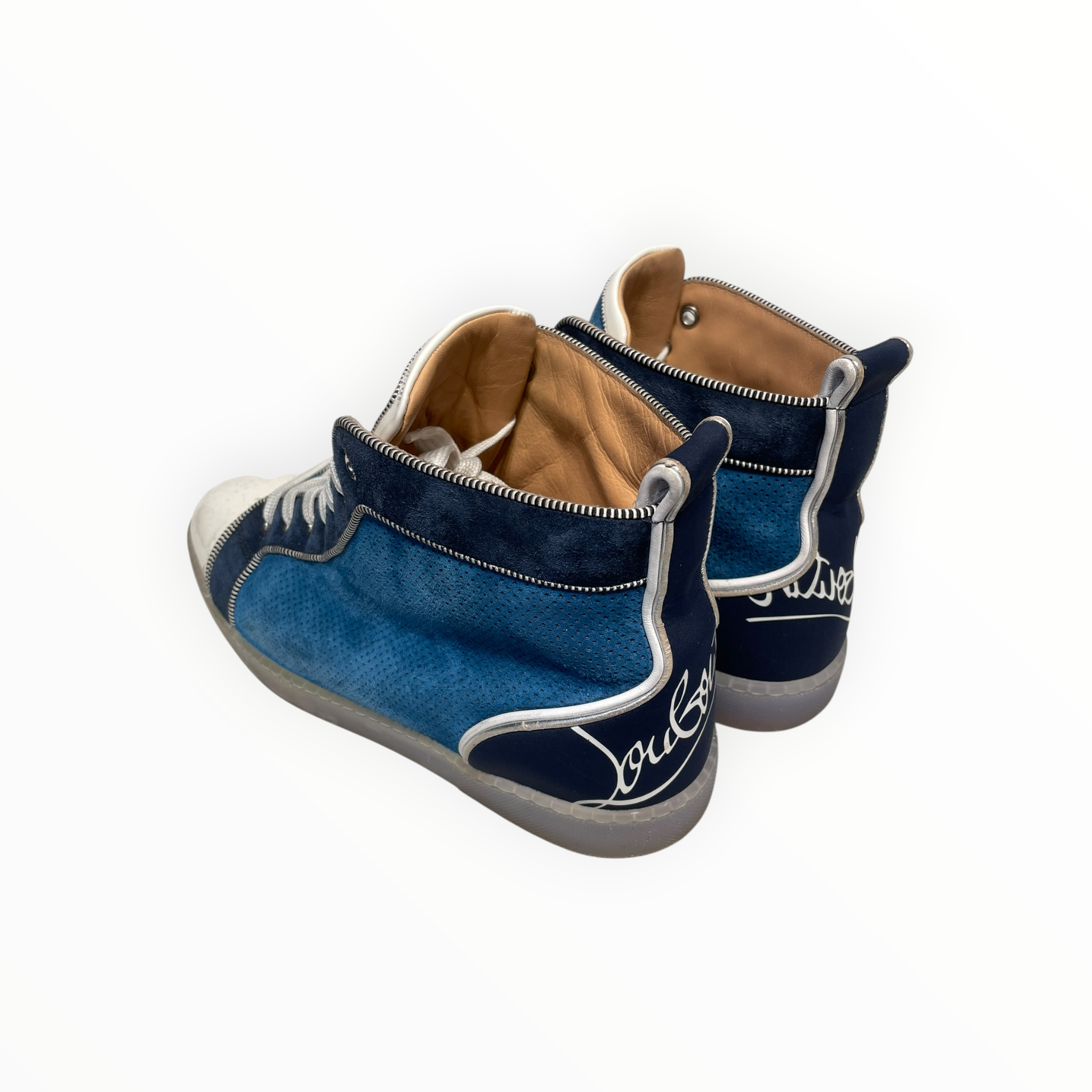 Christian Louboutin/Hi-Sneakers/US 9/Suede/BLU/two tone blue view 2
