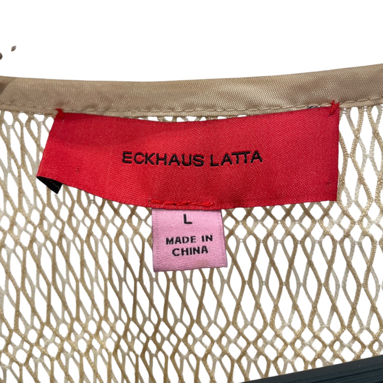 ECKHAUS LATTA/Blouse/L/Polyester/BEG/NET TOP BUTTON DOWN view 3