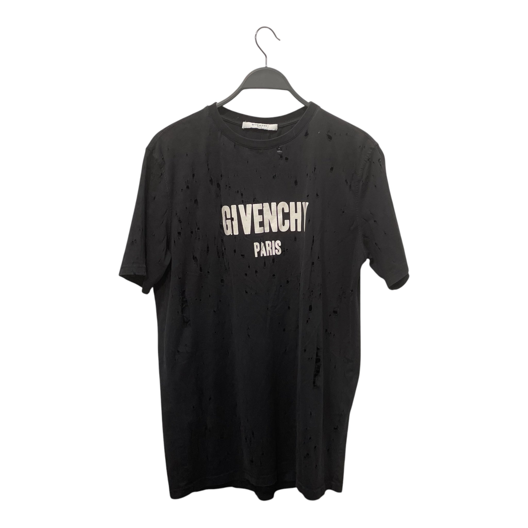GIVENCHY/T-Shirt/S/Cotton/BLK/DISTRESSED view 1