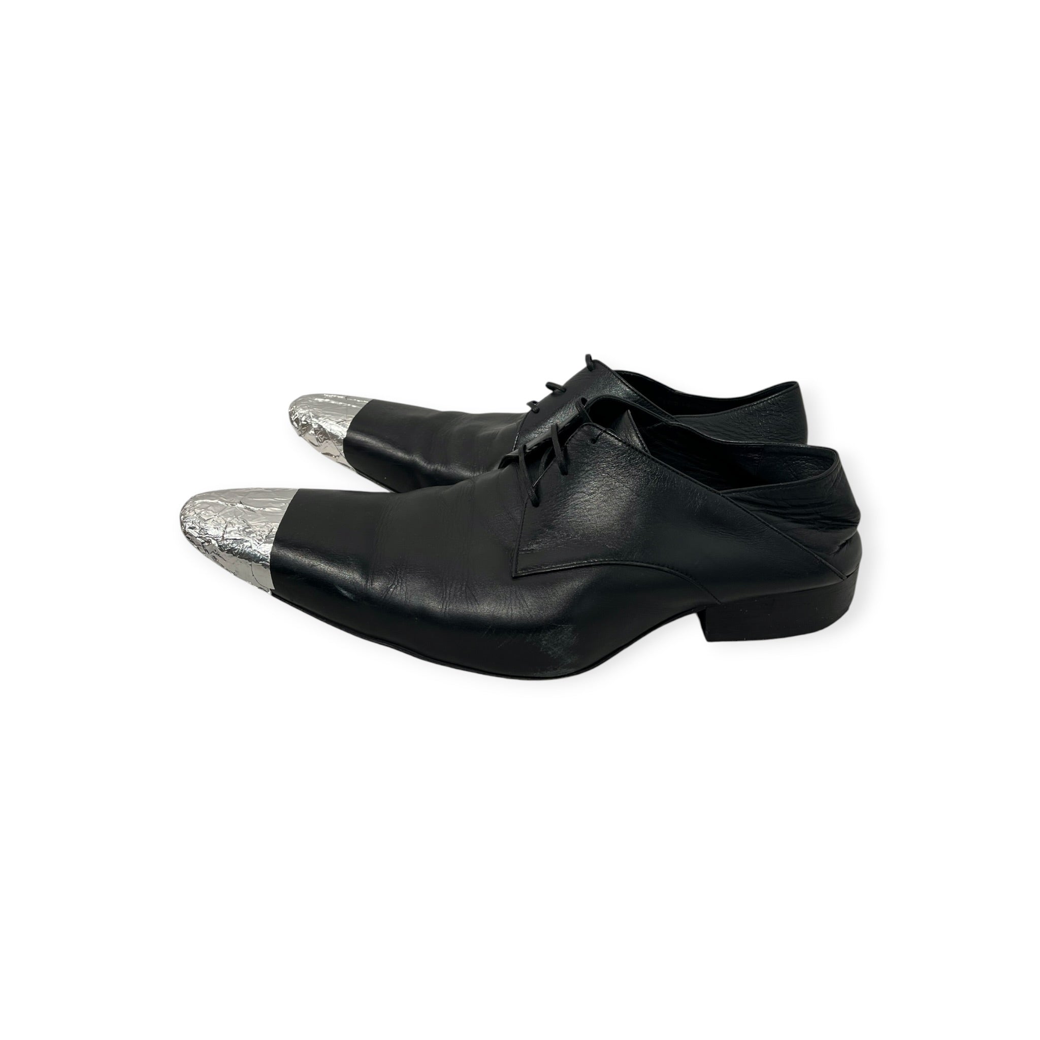 BALENCIAGA/Loafers/EU 43/Leather/BLK/TIN FOIL TIP DESIGN LACE UP view 3