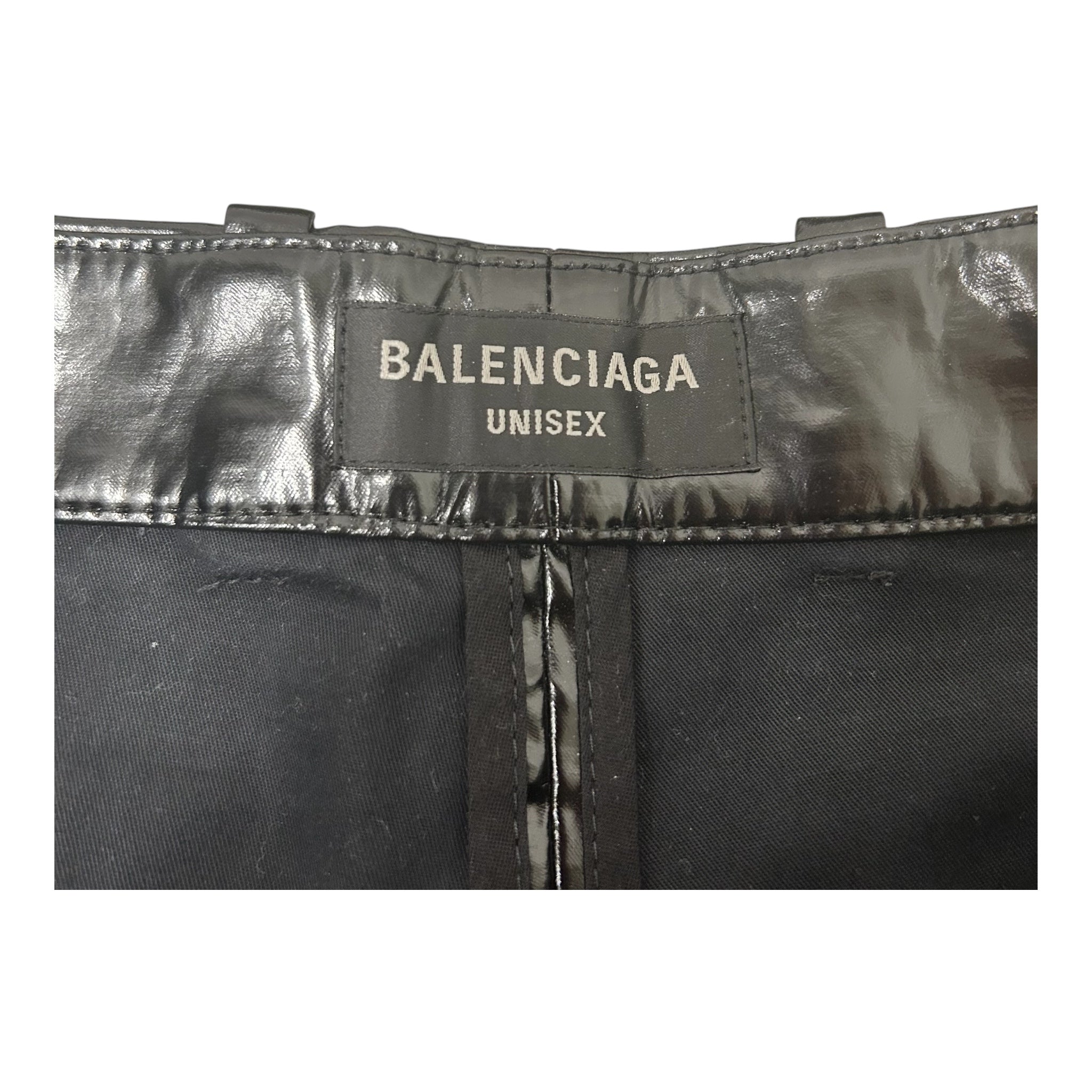 BALENCIAGA/Straight Pants/S/BLK/PLASTIC/POLY PANT view 3