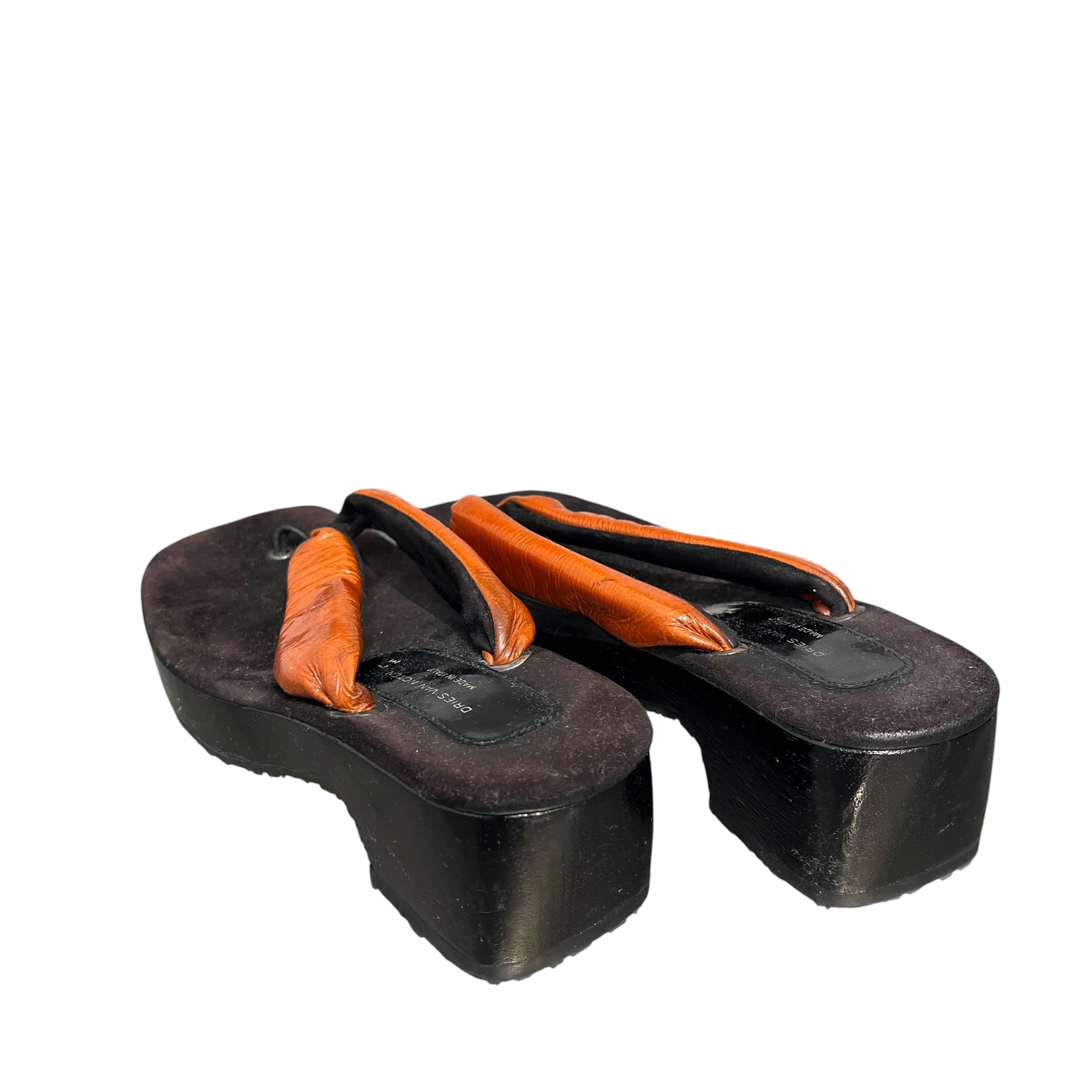 DRIES VAN NOTEN/Sandals/US 6.5/BLK/PANTENT THONG-WOODEN BODY view 2