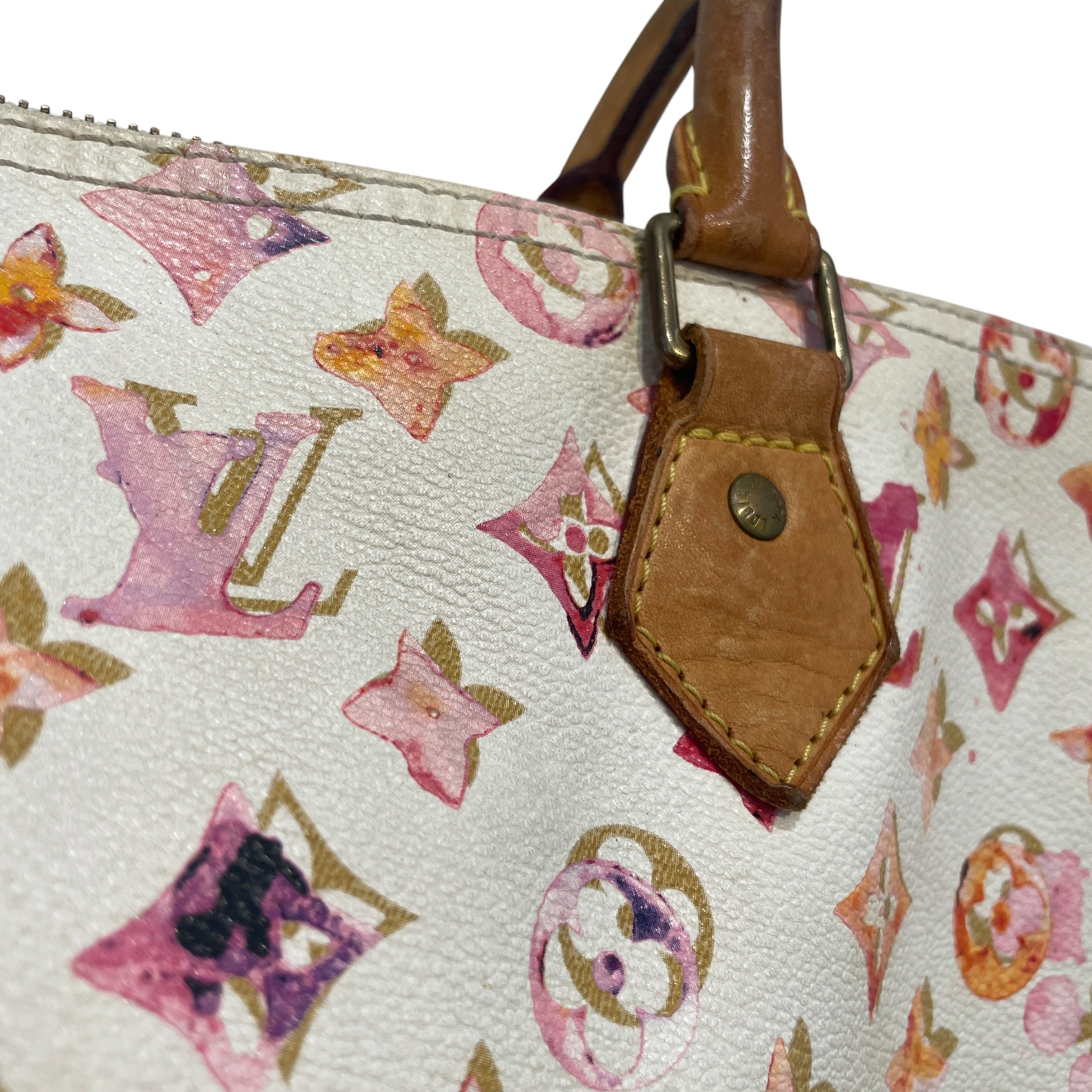 LOUIS VUITTON/Luggage/Monogram/Leather/WHT/Aquarelle Speedy view 6