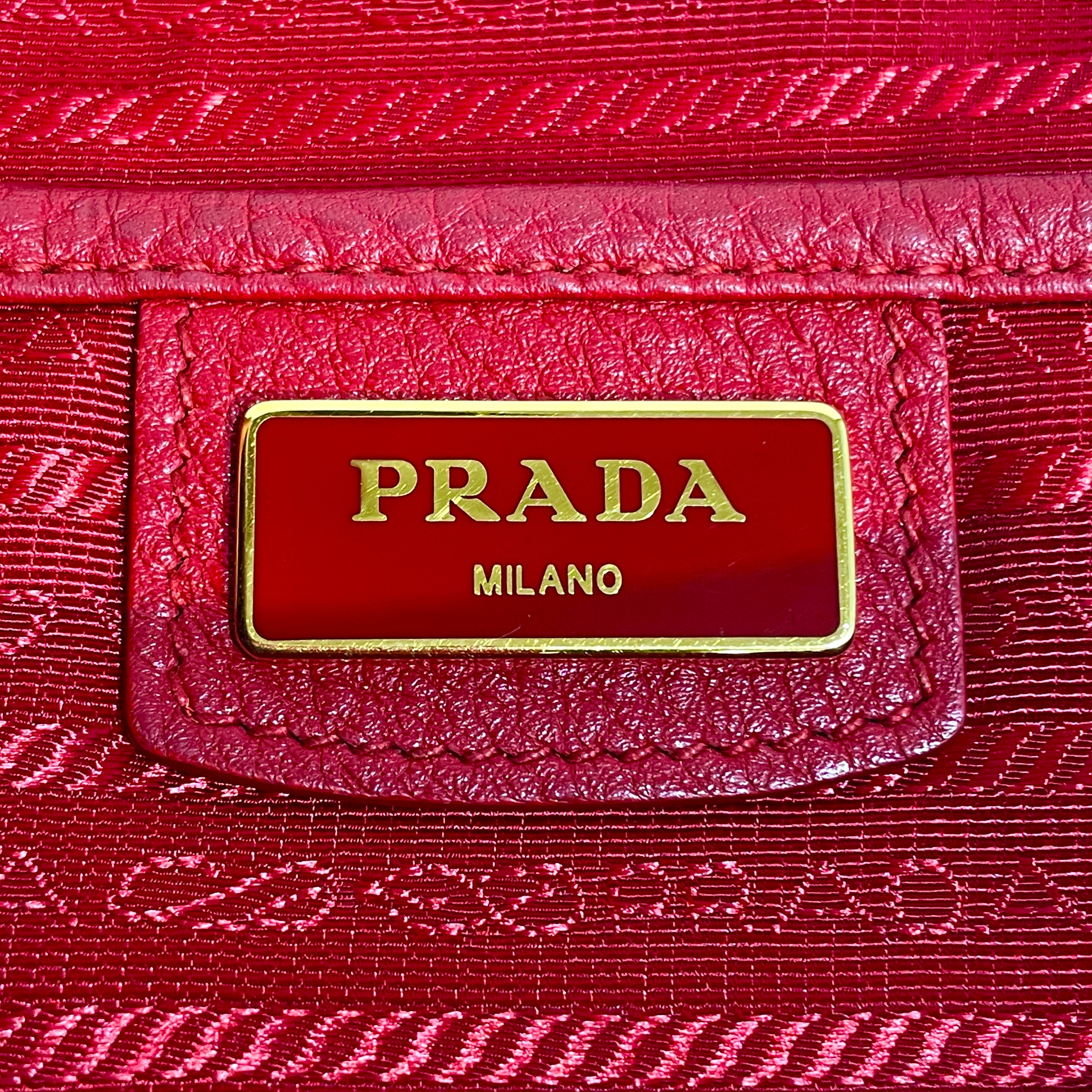 PRADA/Cross Body Bag/Leather/RED/Vitello Daino Phenix Bag view 6