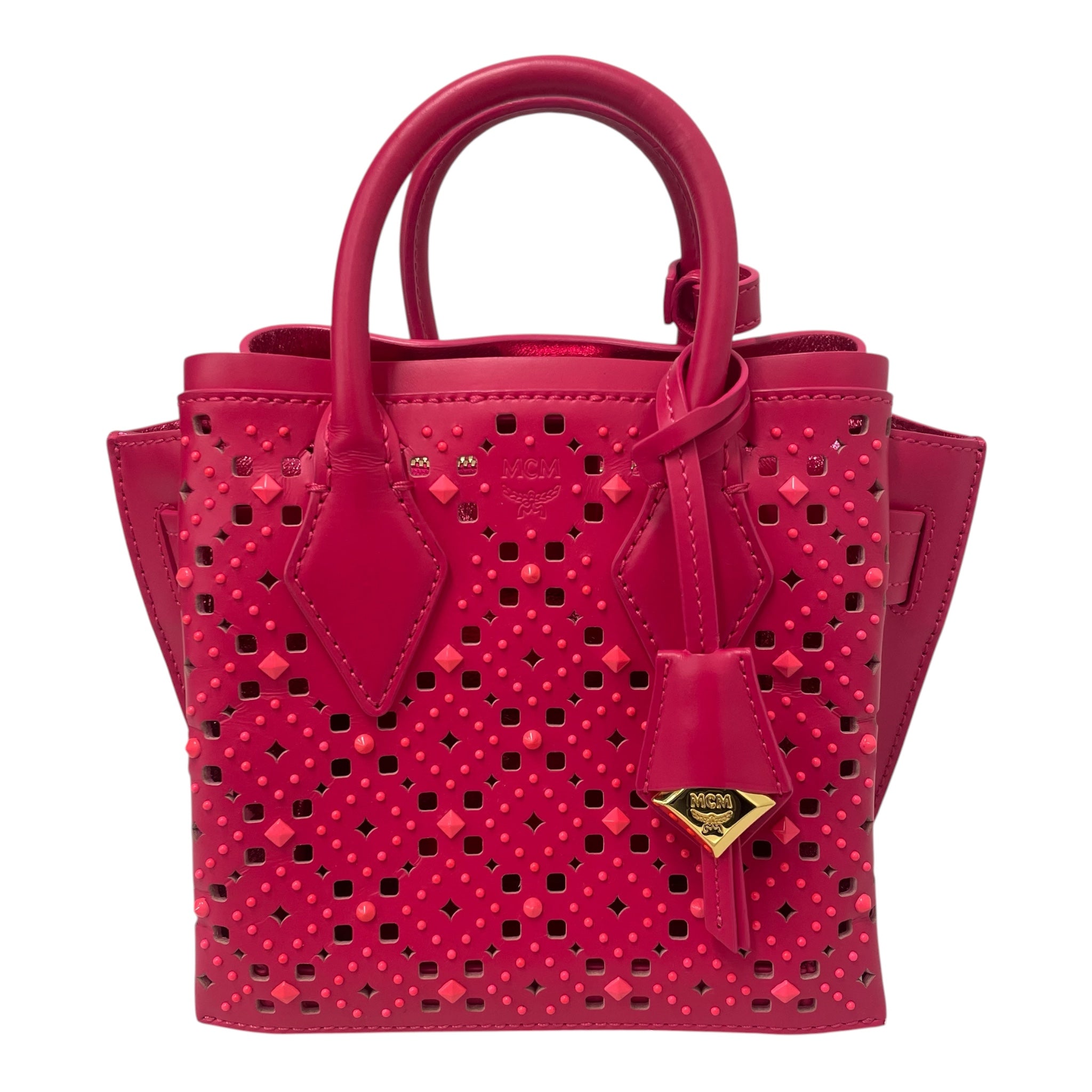 MCM/Cross Body Bag/All Over Print/Leather/PNK/FUSHIAPERFORATEDSTUD view 1