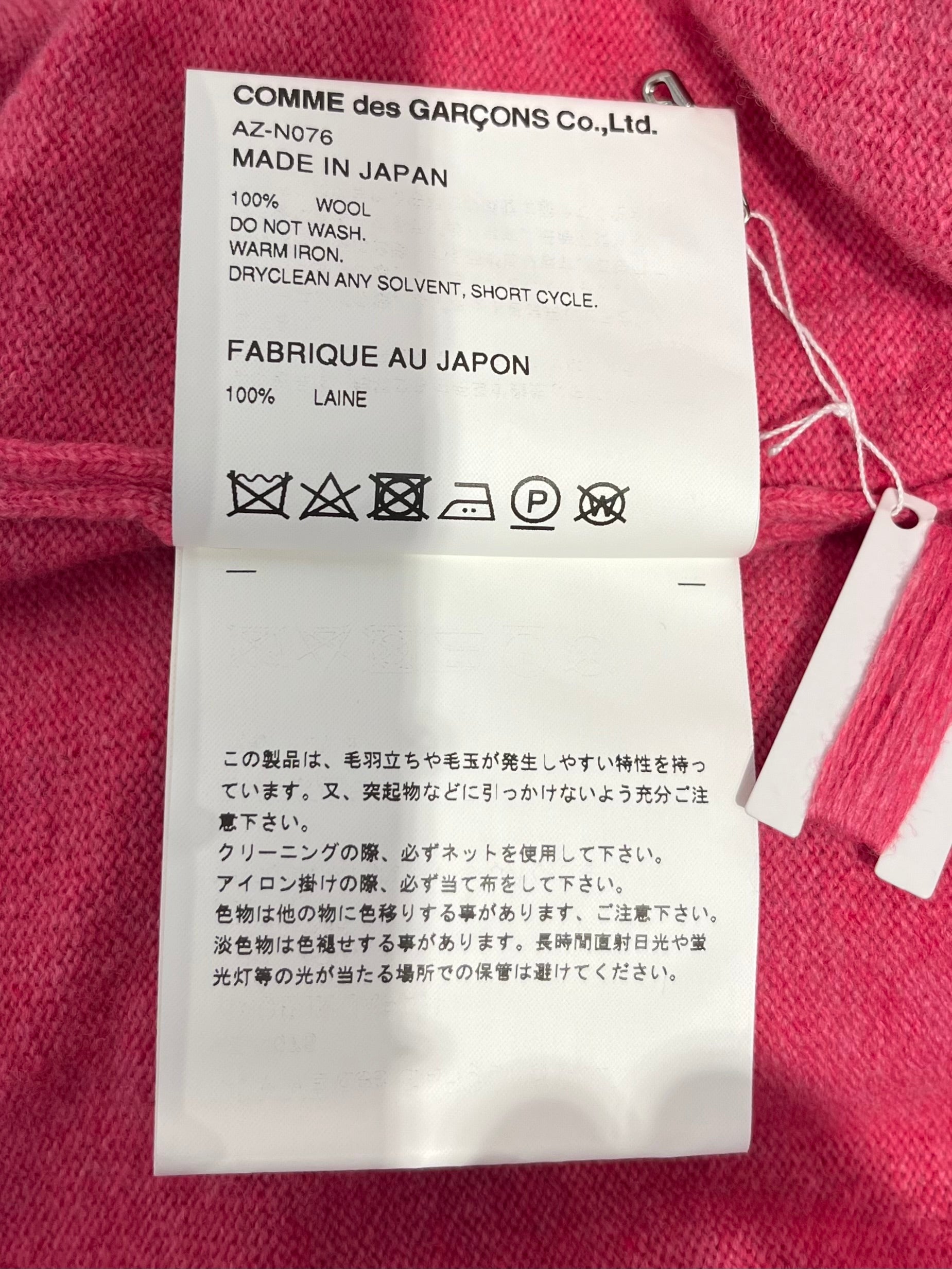 PLAY COMME des GARCONS/Cardigan/XL/Wool/PNK/DOUBLE HEART LOGO- view 6