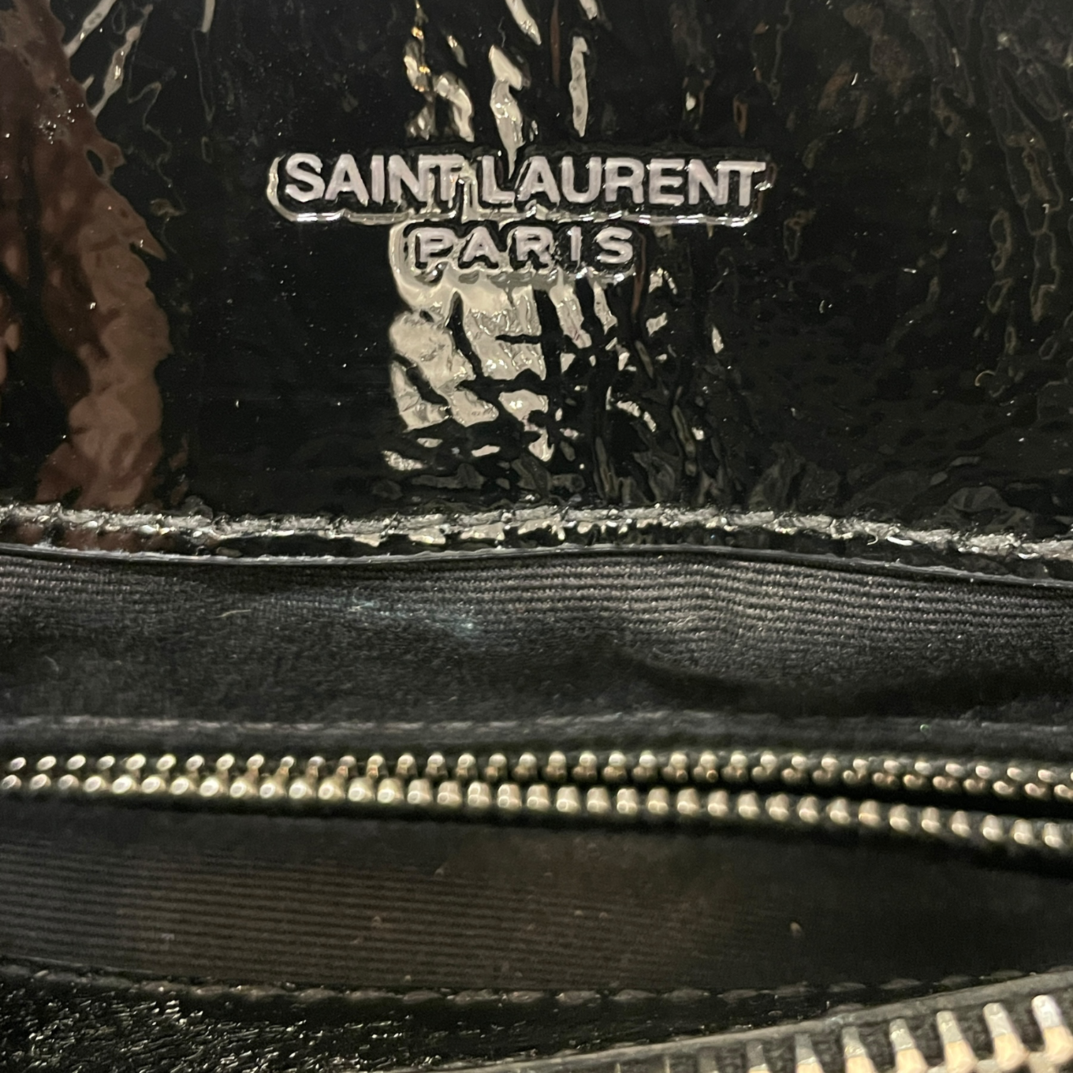 SAINT LAURENT/Hand Bag/Leather/BLK/loulou patent silver hardware view 5