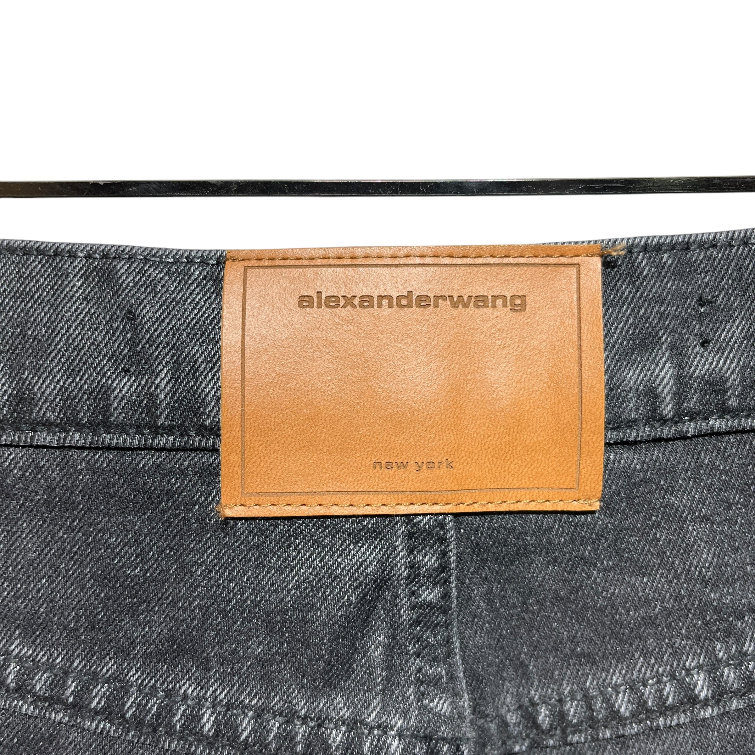Alexander Wang/Straight Pants/25/Denim/GRY/Coated Straight Denim view 3