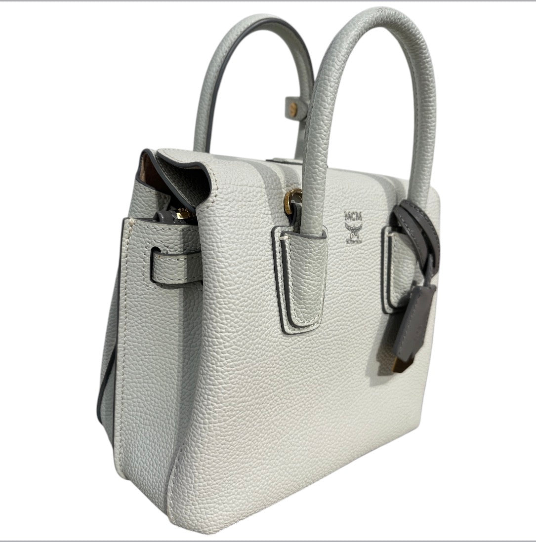 MCM/Hand Bag/Leather/WHT/mcm saffiano elda tote view 3