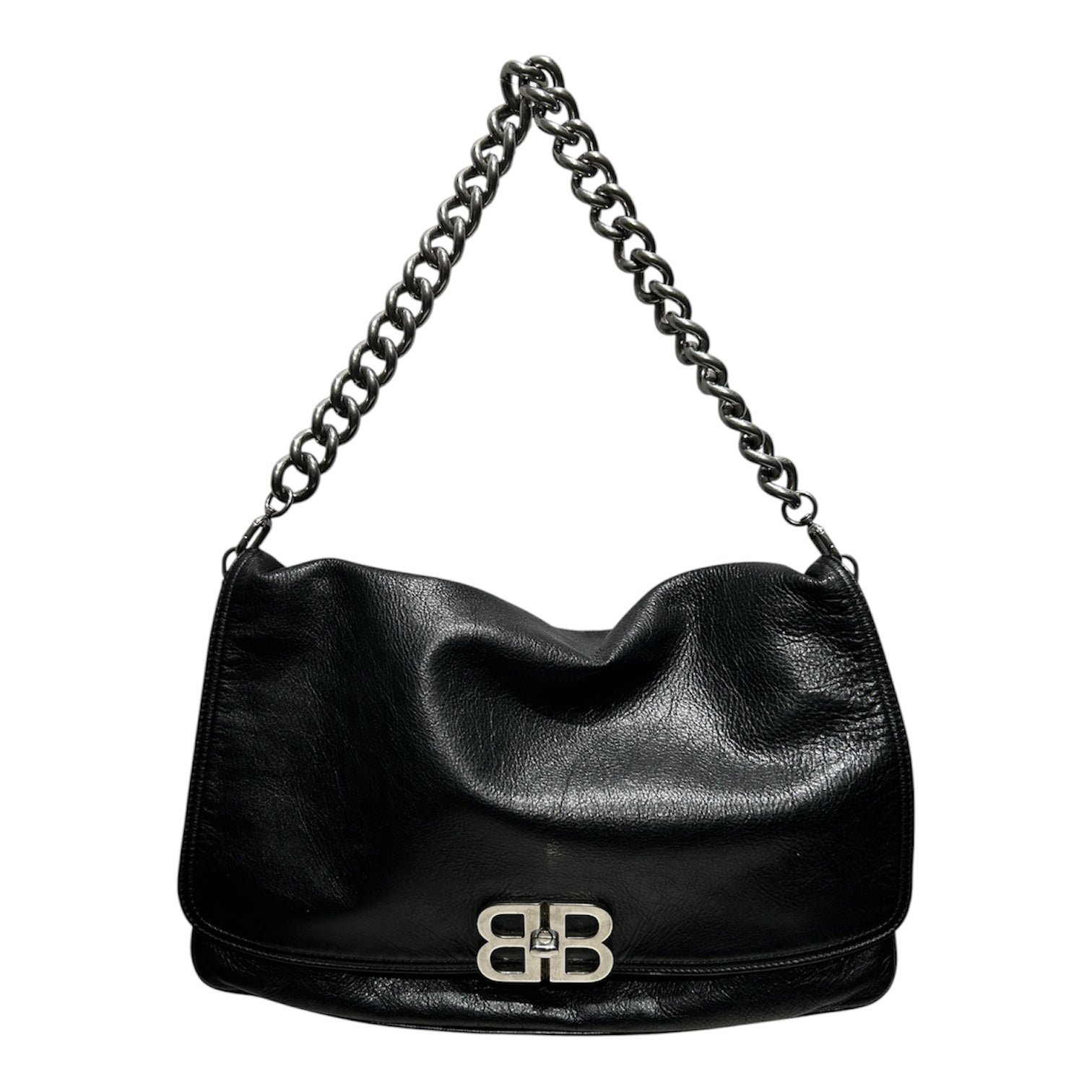 BALENCIAGA/Bag/Leather/BLK/CHAIN STRAP BB FLAP BAG view 1