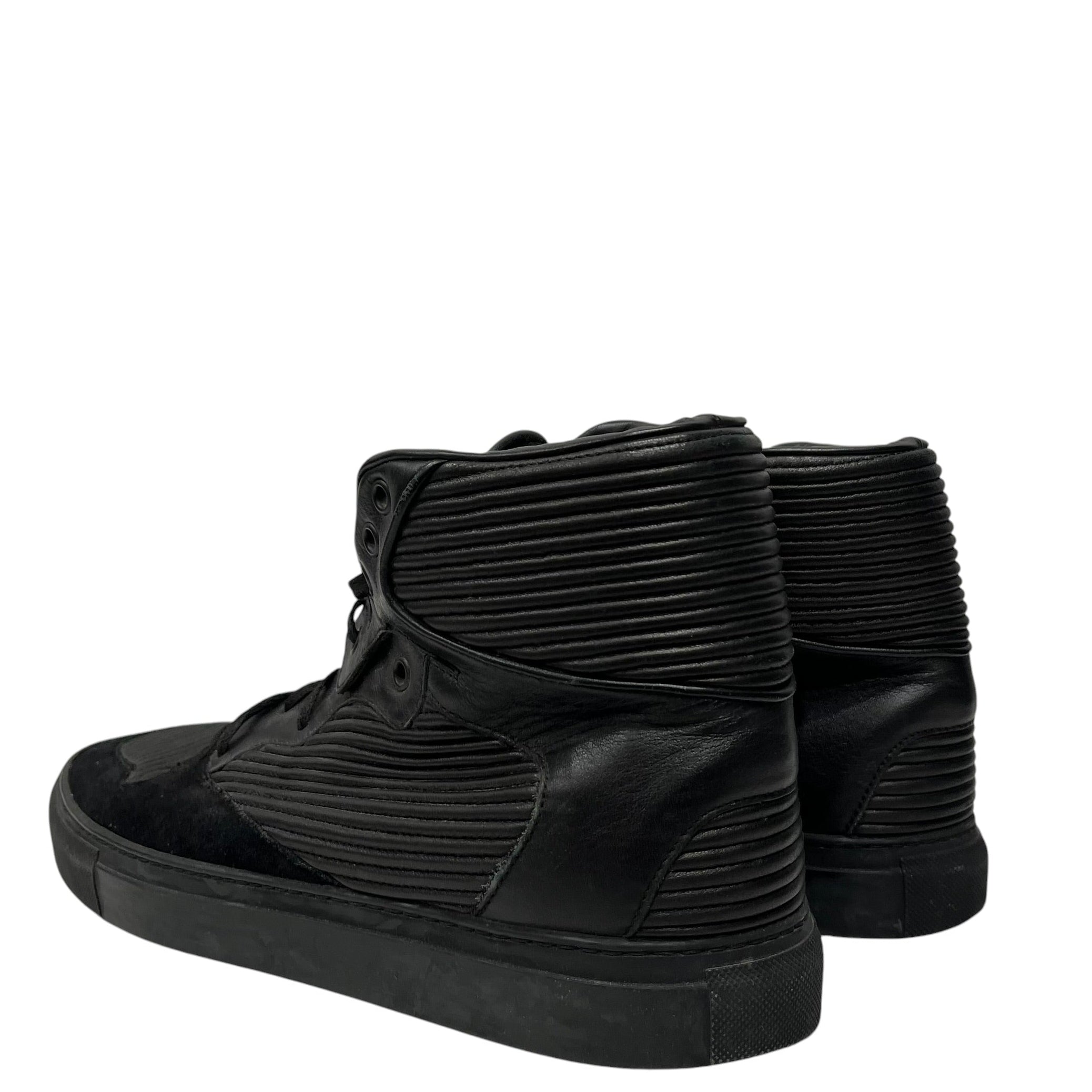 BALENCIAGA/Hi-Sneakers/US 9/Leather/BLK/cotes view 2