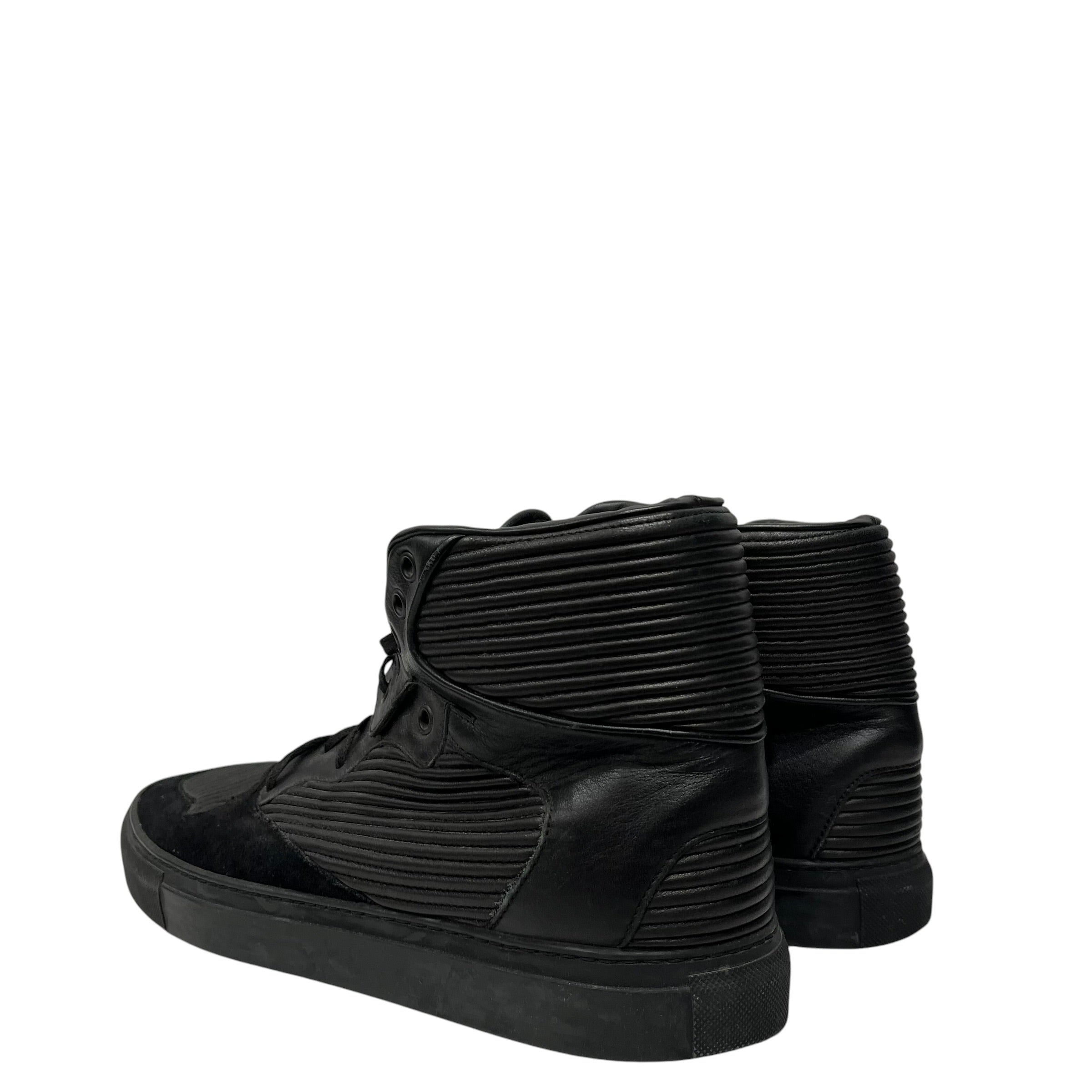 BALENCIAGA/Hi-Sneakers/US 9/Leather/BLK/cotes view 2