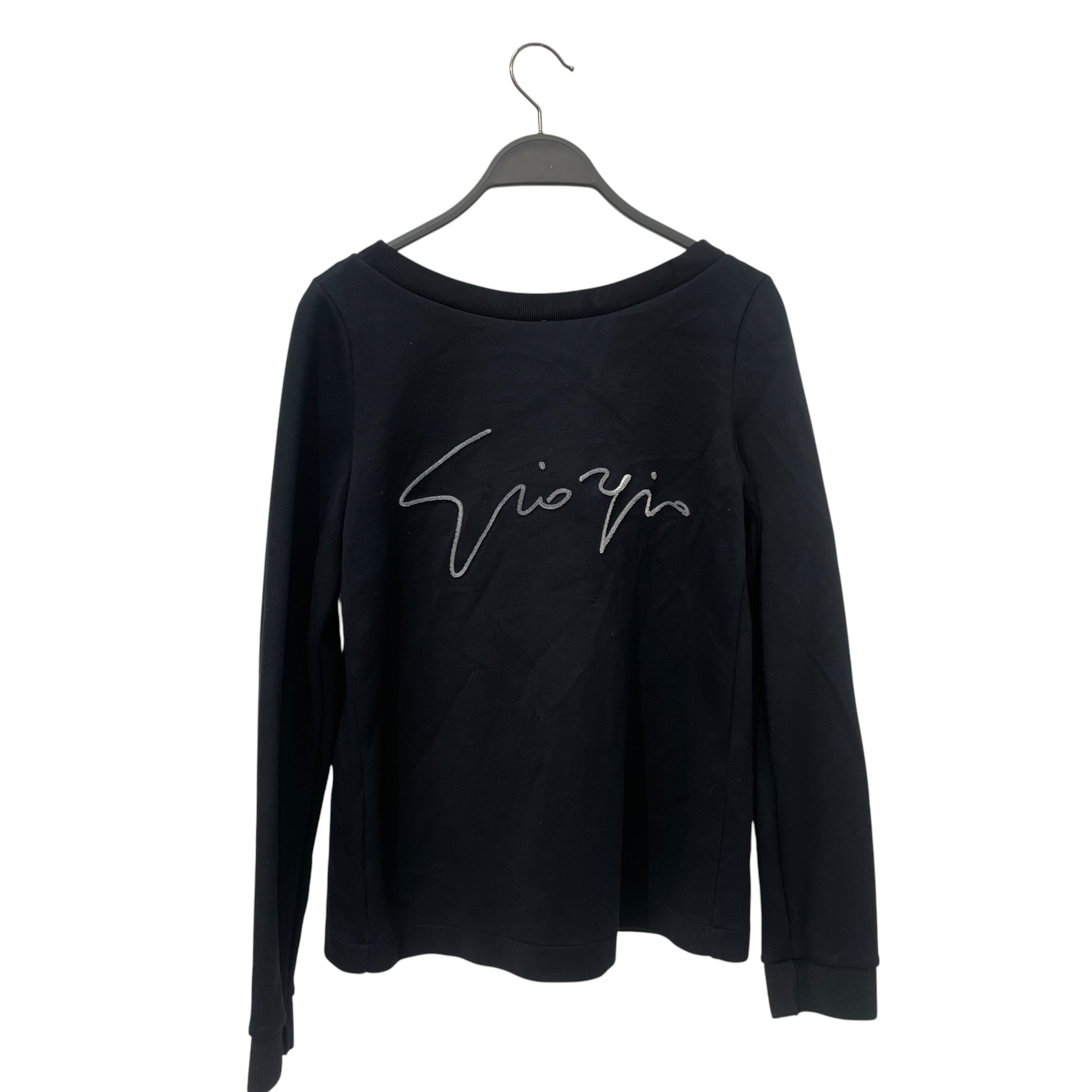 GIORGIO ARMANI/LS T-Shirt/S/Cotton/BLK/signature embroidered view 1