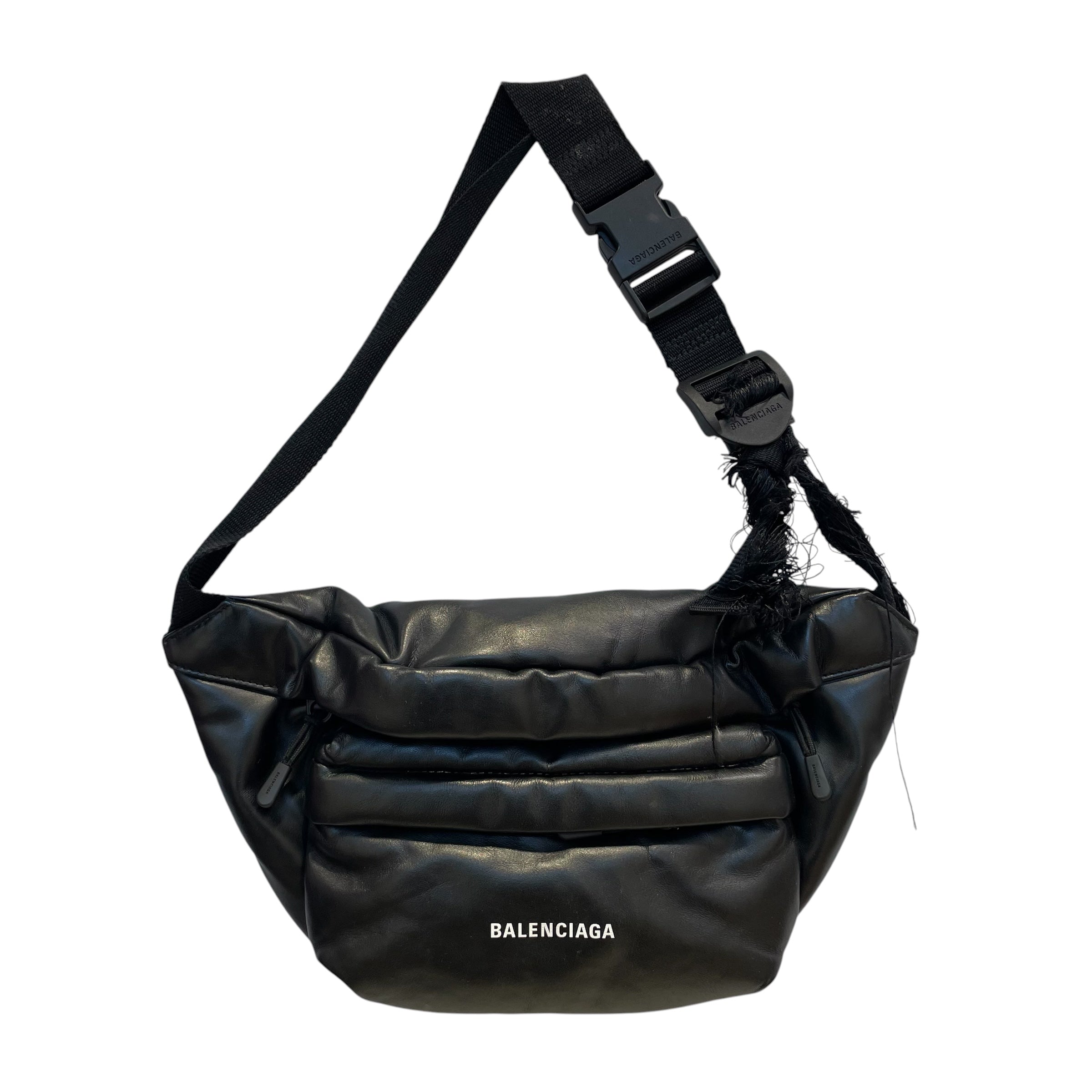 BALENCIAGA/Fanny Pack/Leather/BLK/PUFFY LEATHER BELTPACK view 1