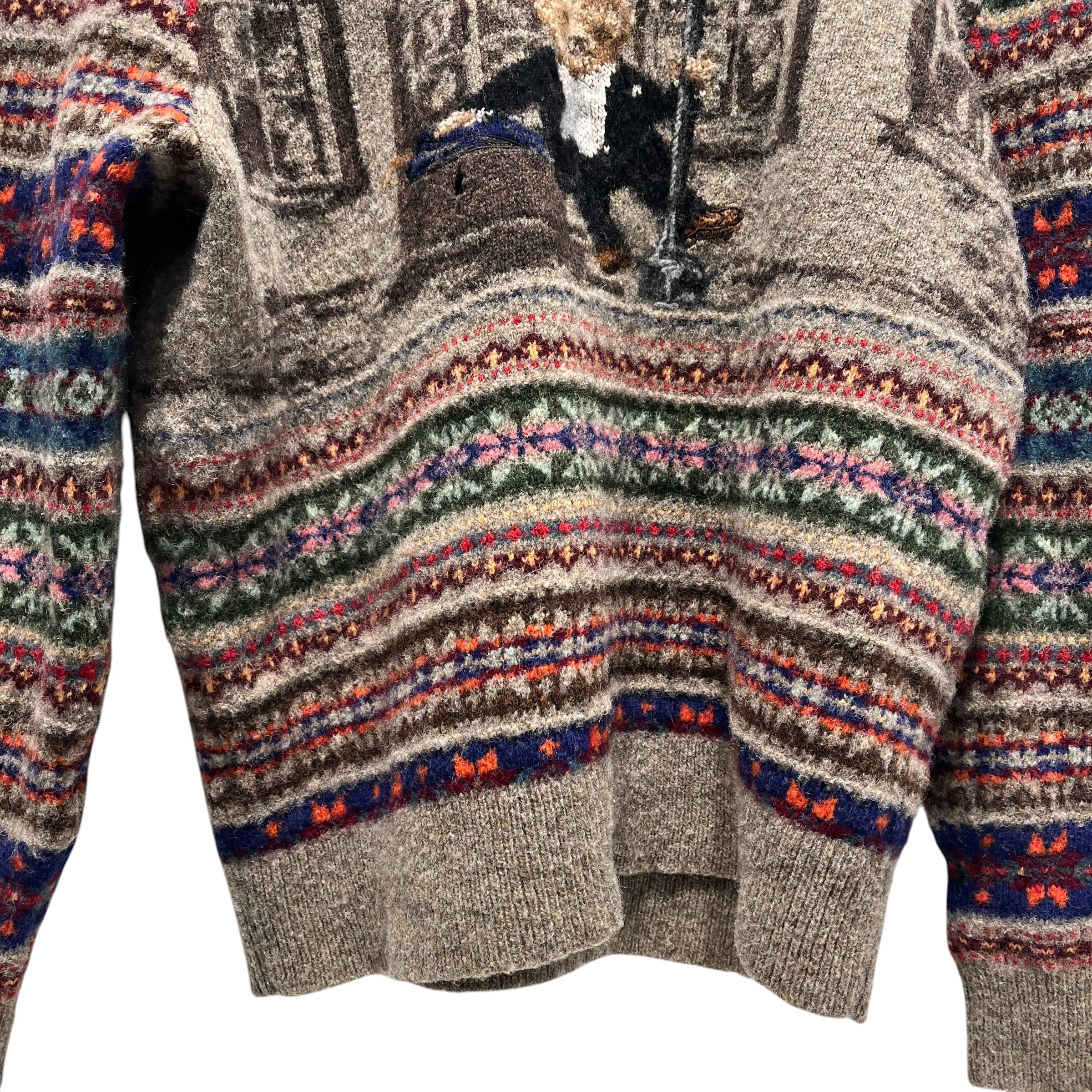 POLO RALPH LAUREN/Sweater/XXL/Wool/GRY/polo bear dappered (lil hole) view 14