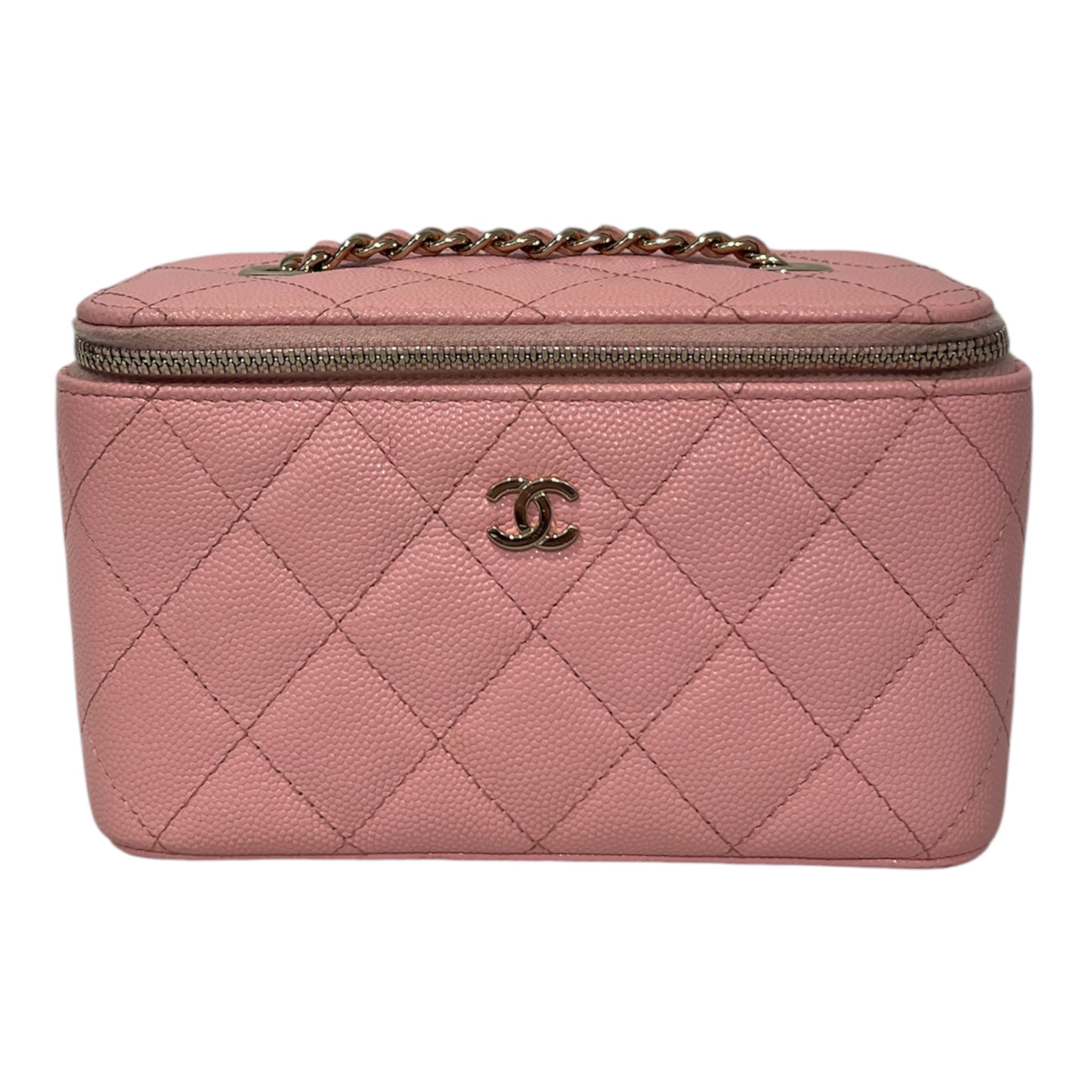 CHANEL/Cross Body Bag/Leather/PNK/318816634 CAVIAR VANITY BAG view 3