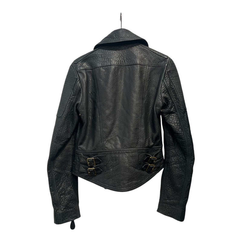 BURBERRY BRIT/Leather Jkt/4/Leather/BLK/3888812 VINTAGE BIKER JKT