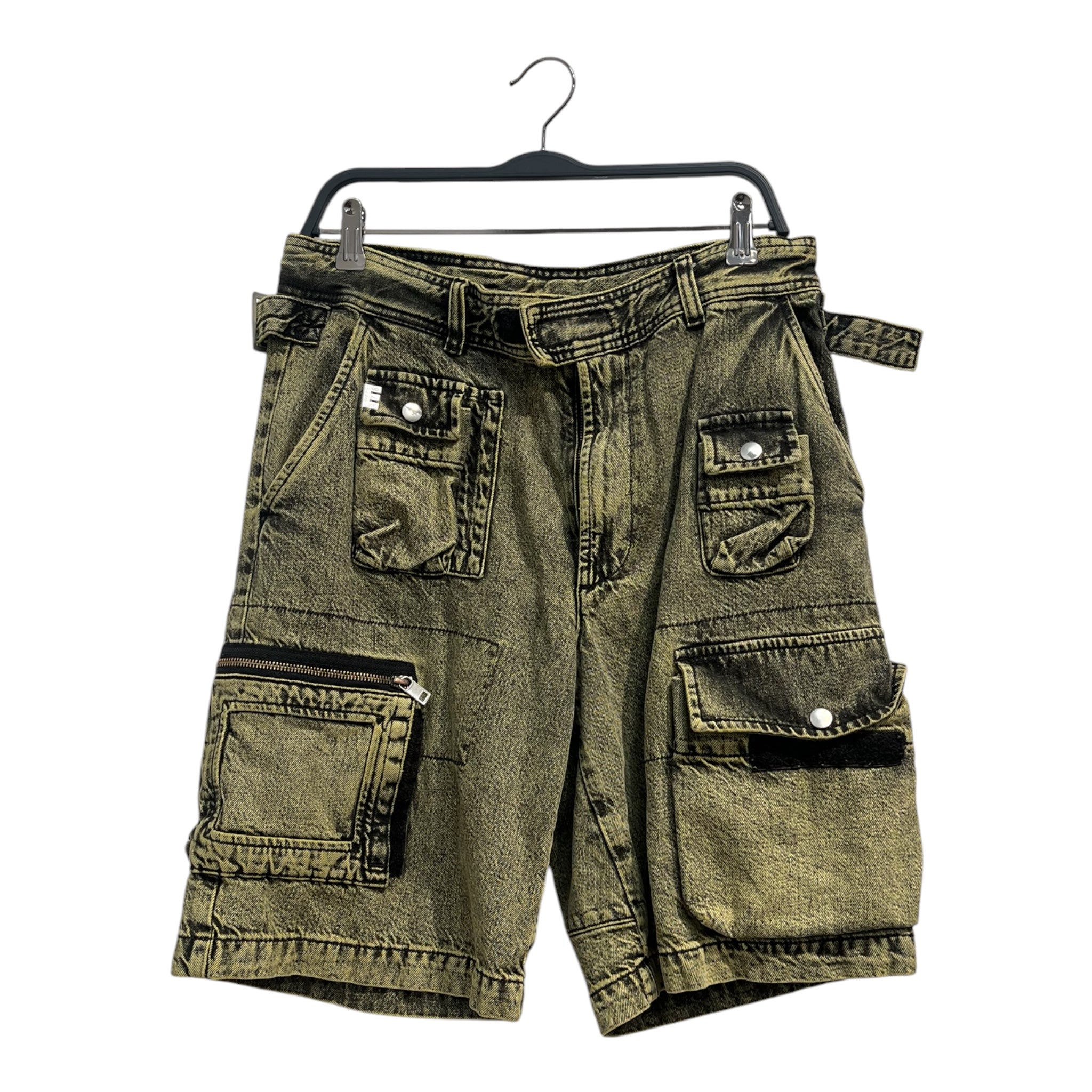 DIESEL/Shorts/31/Cotton/GRN/ACID WASH CARGO SHORT view 1