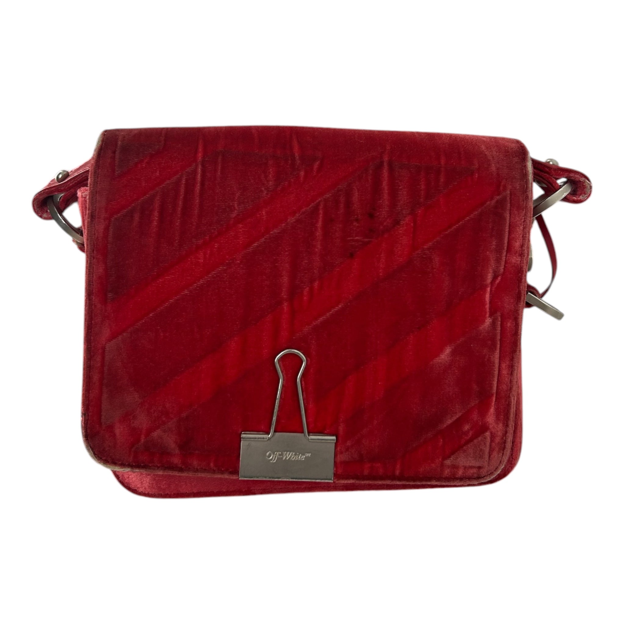 OFF-WHITE/Bag/Cotton/RED/VELVET, YELLOW STRAP view 1